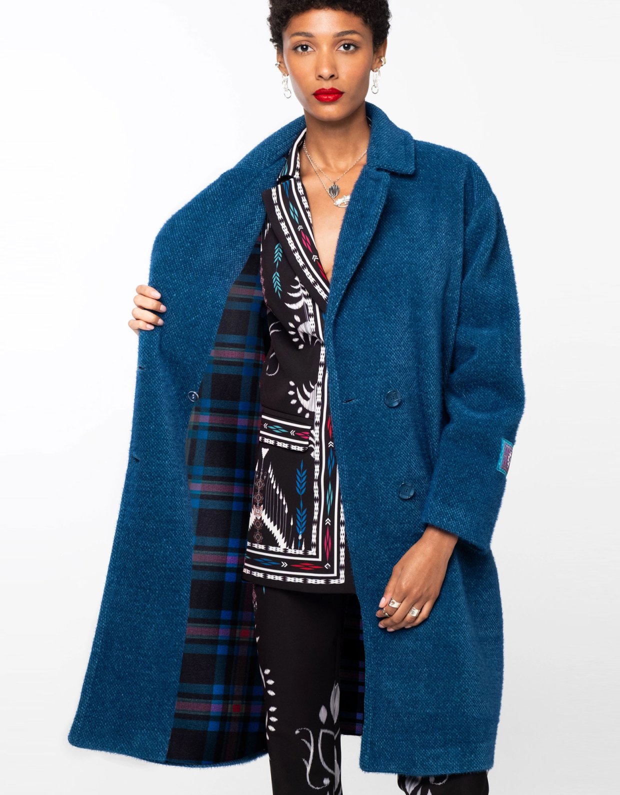 Peace and Chaos Ceremonial coat petrol