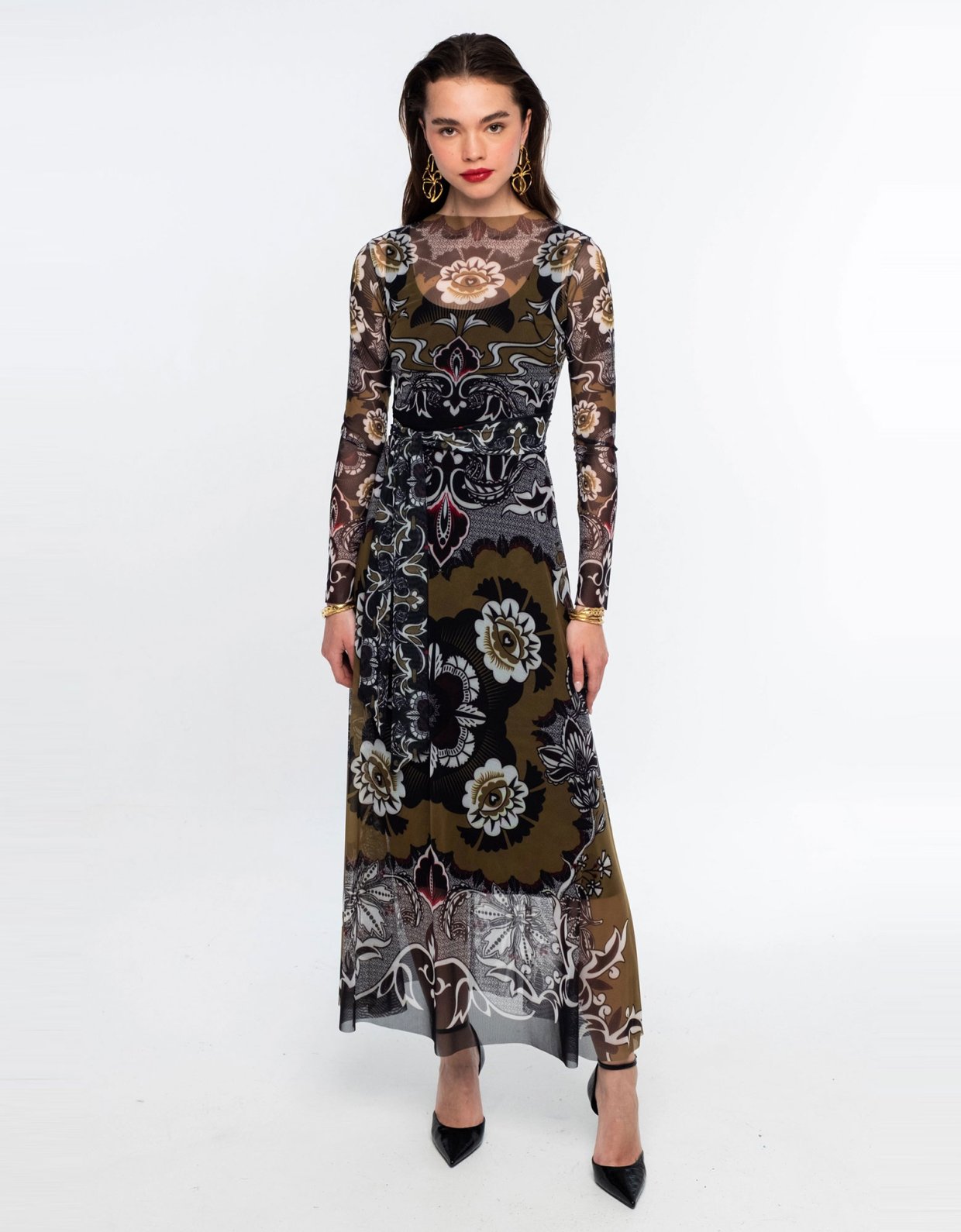 Peace and Chaos Bloom long dress - mesh