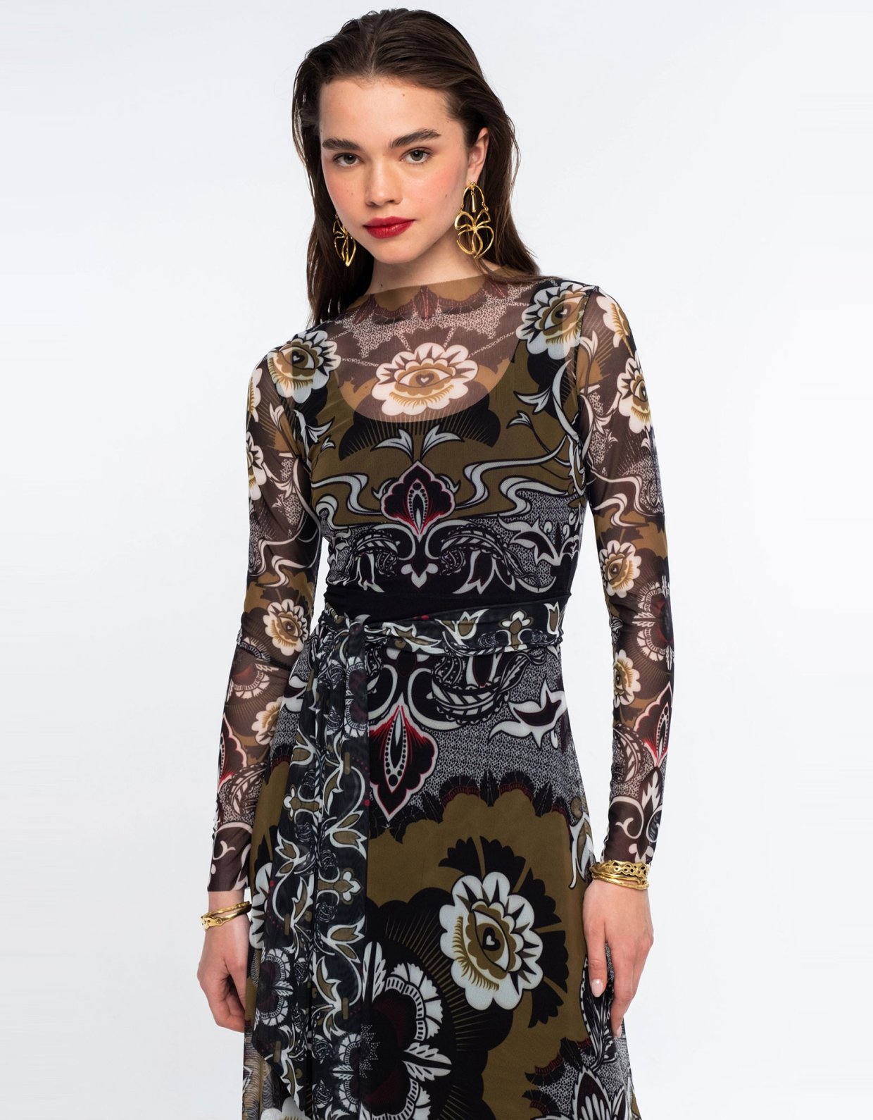 Peace and Chaos Bloom long dress - mesh