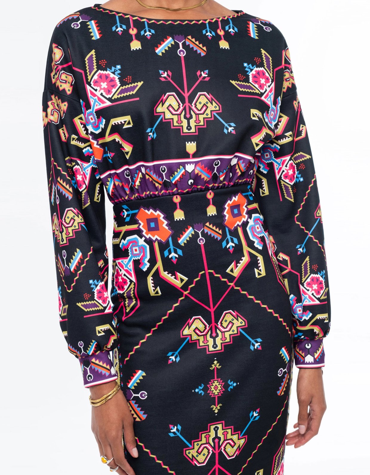 Peace and Chaos Emblem midi dress