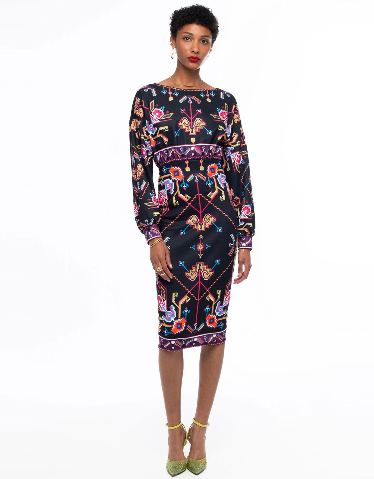 Peace and Chaos Emblem midi dress