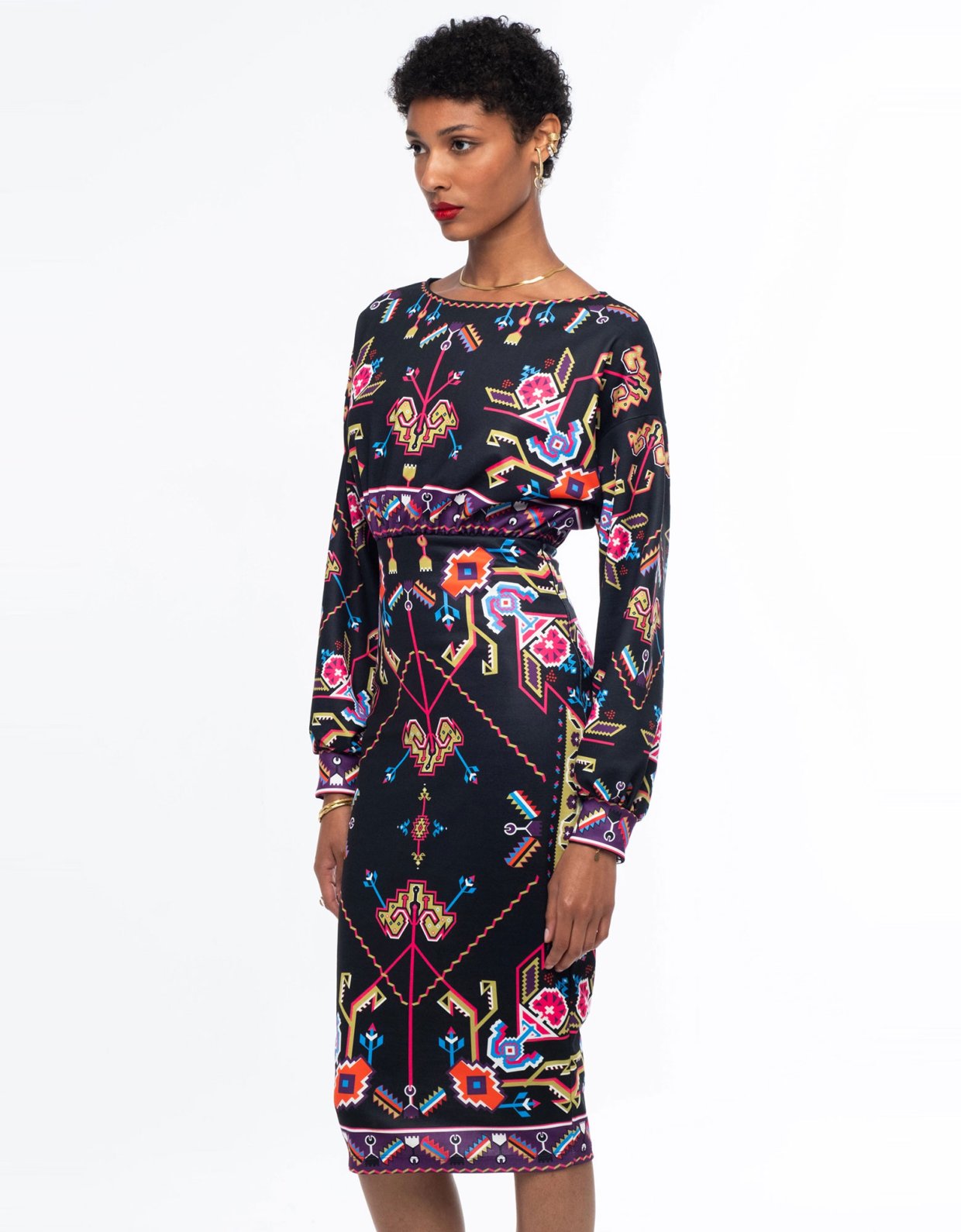 Peace and Chaos Emblem midi dress