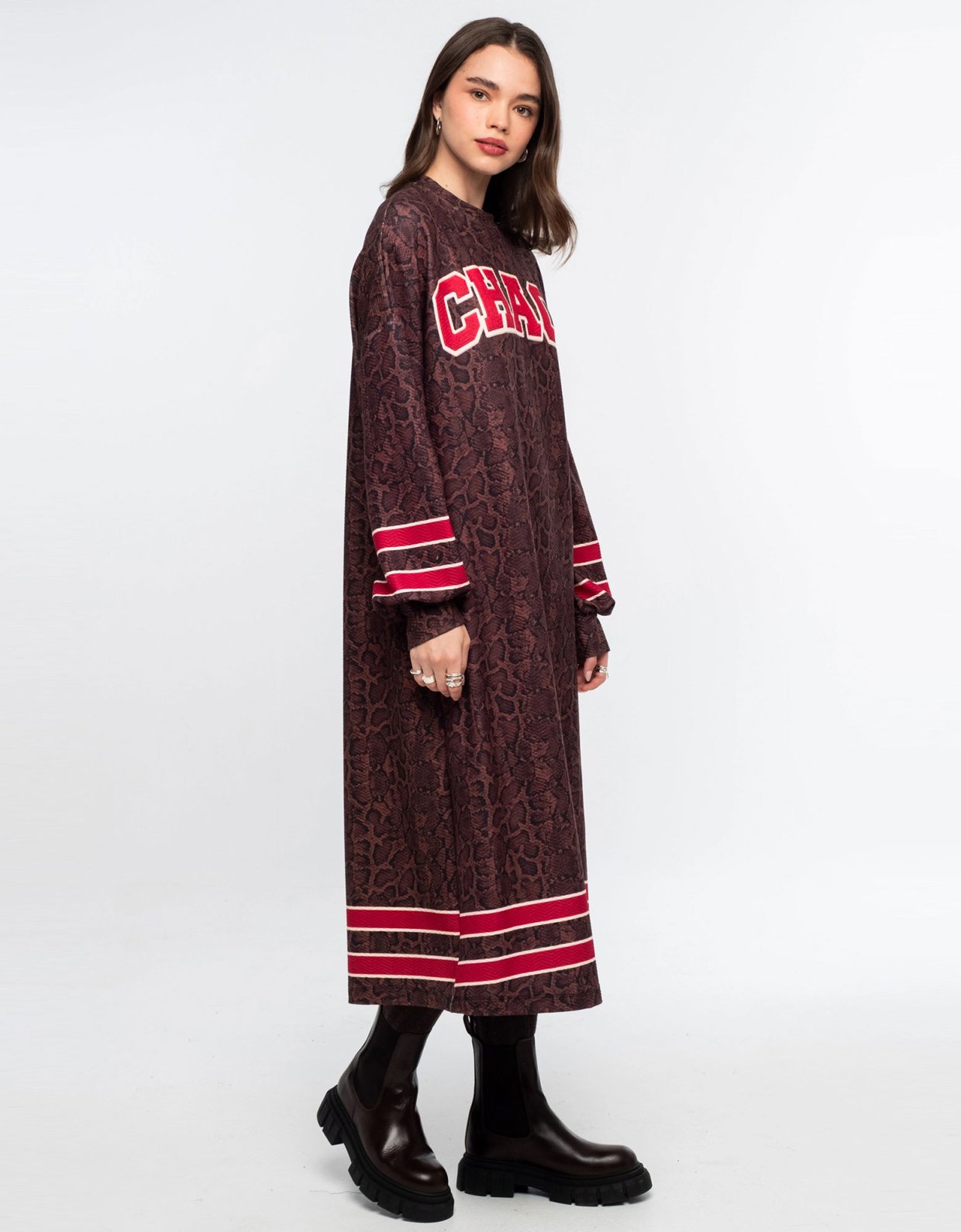 Peace and Chaos Venomous long dress jacquard waffle