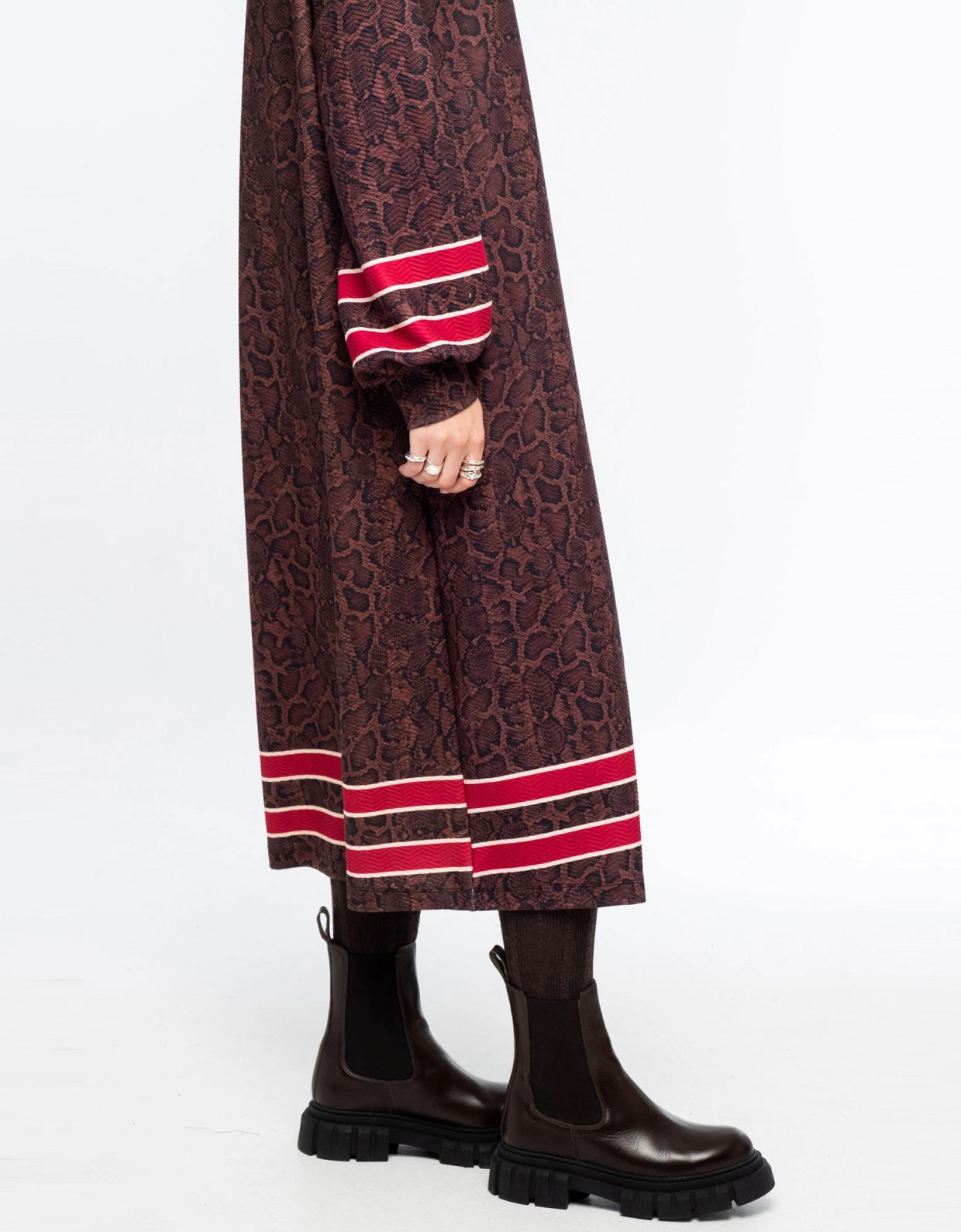 Peace and Chaos Venomous long dress jacquard waffle