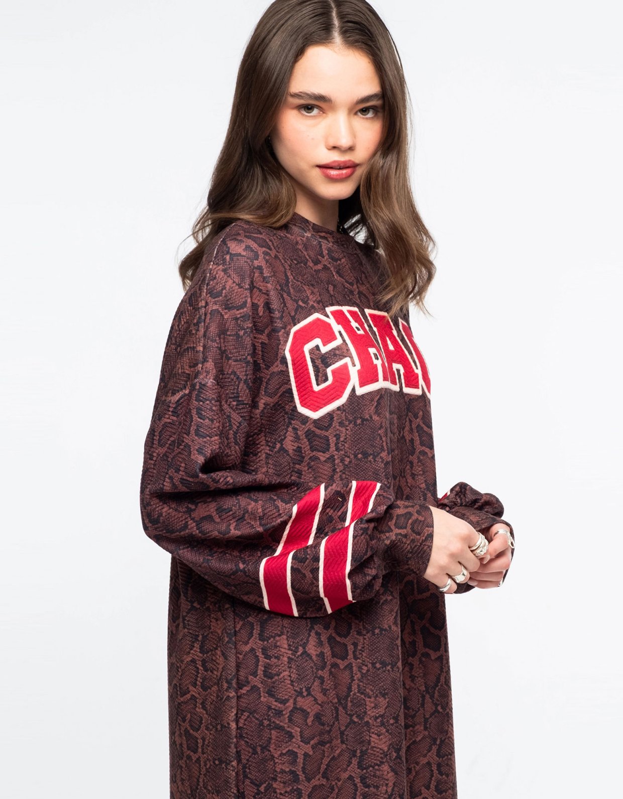 Peace and Chaos Venomous long dress jacquard waffle