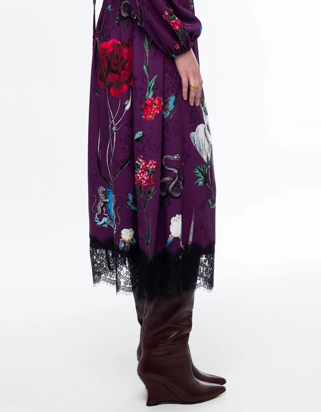 Peace and Chaos Violet long dress - jacquard