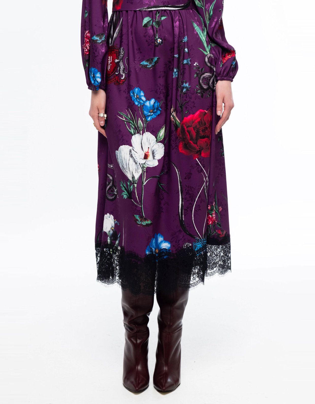 Peace and Chaos Violet long dress - jacquard