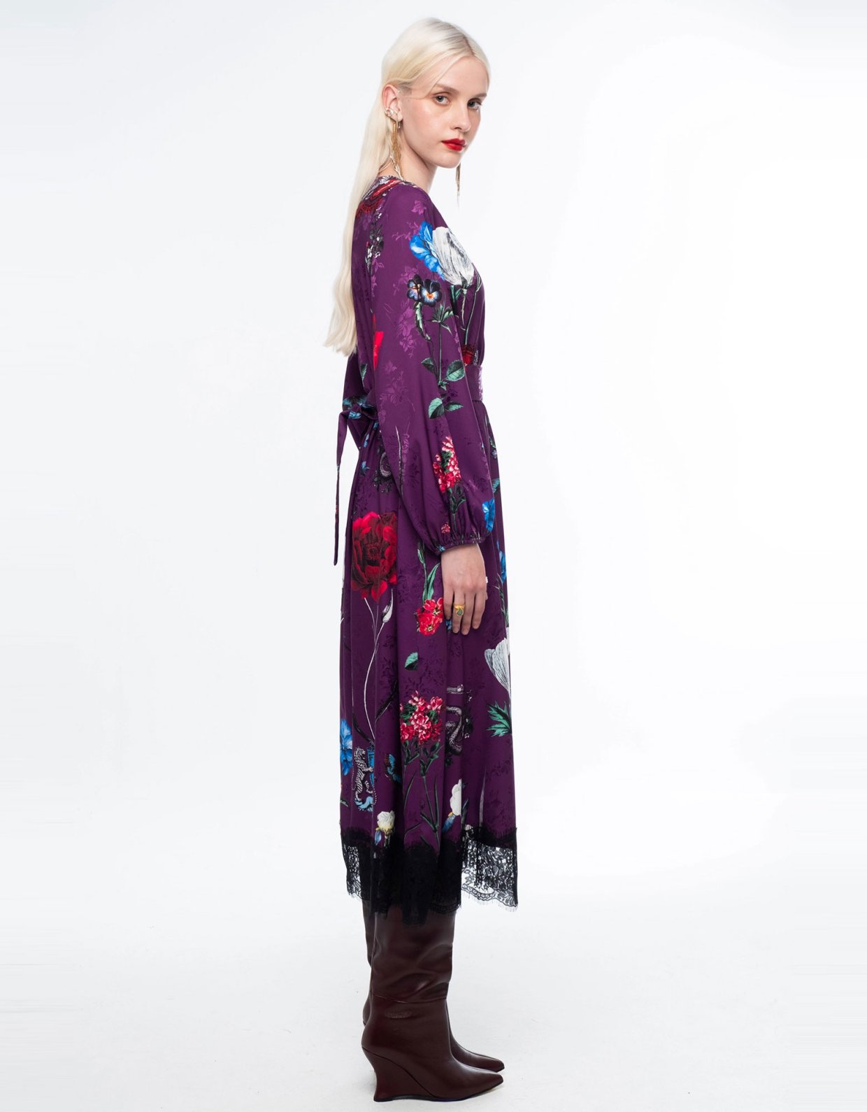 Peace and Chaos Violet long dress - jacquard