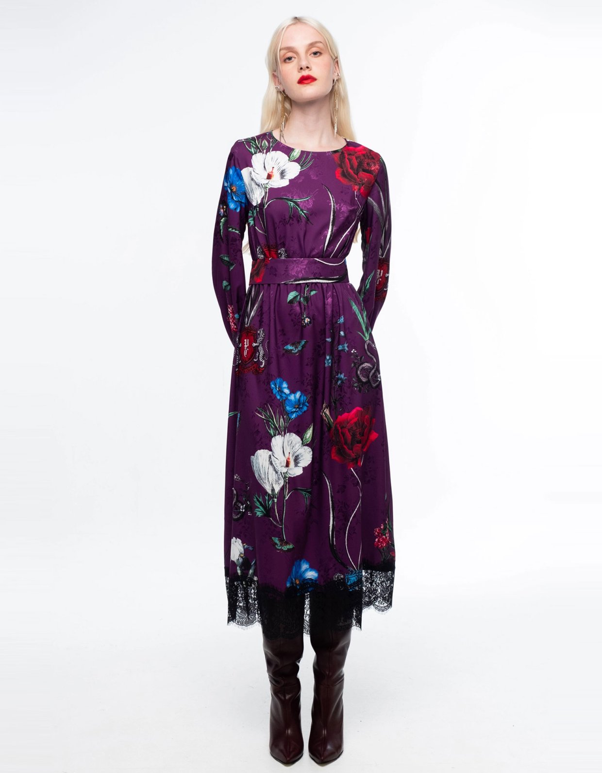 Peace and Chaos Violet long dress - jacquard