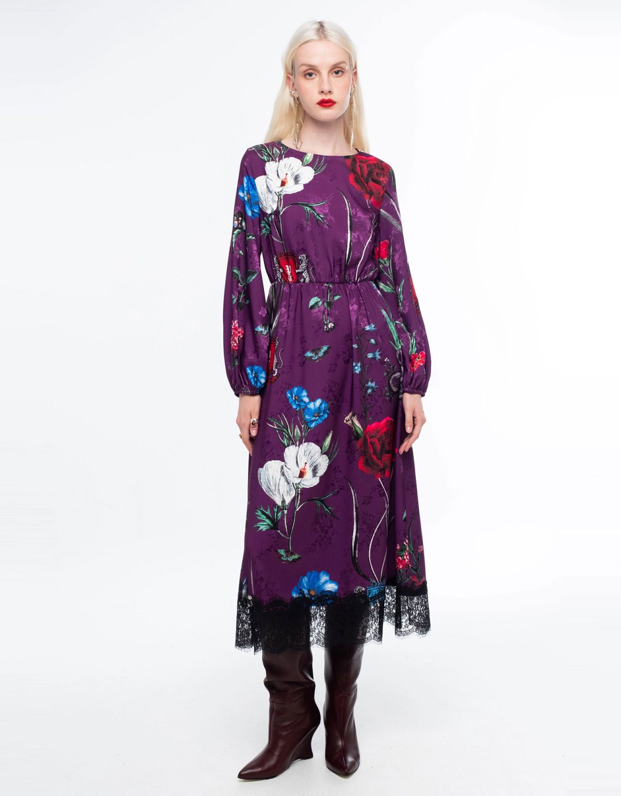 Peace and Chaos Violet long dress - jacquard