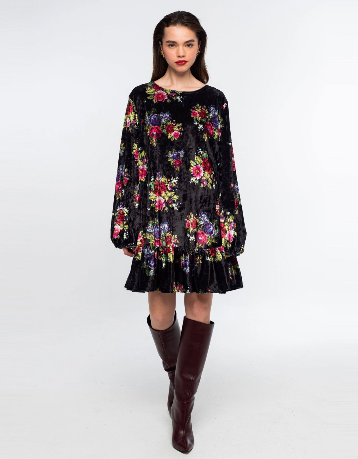 Peace and Chaos Bouquet dress velvet