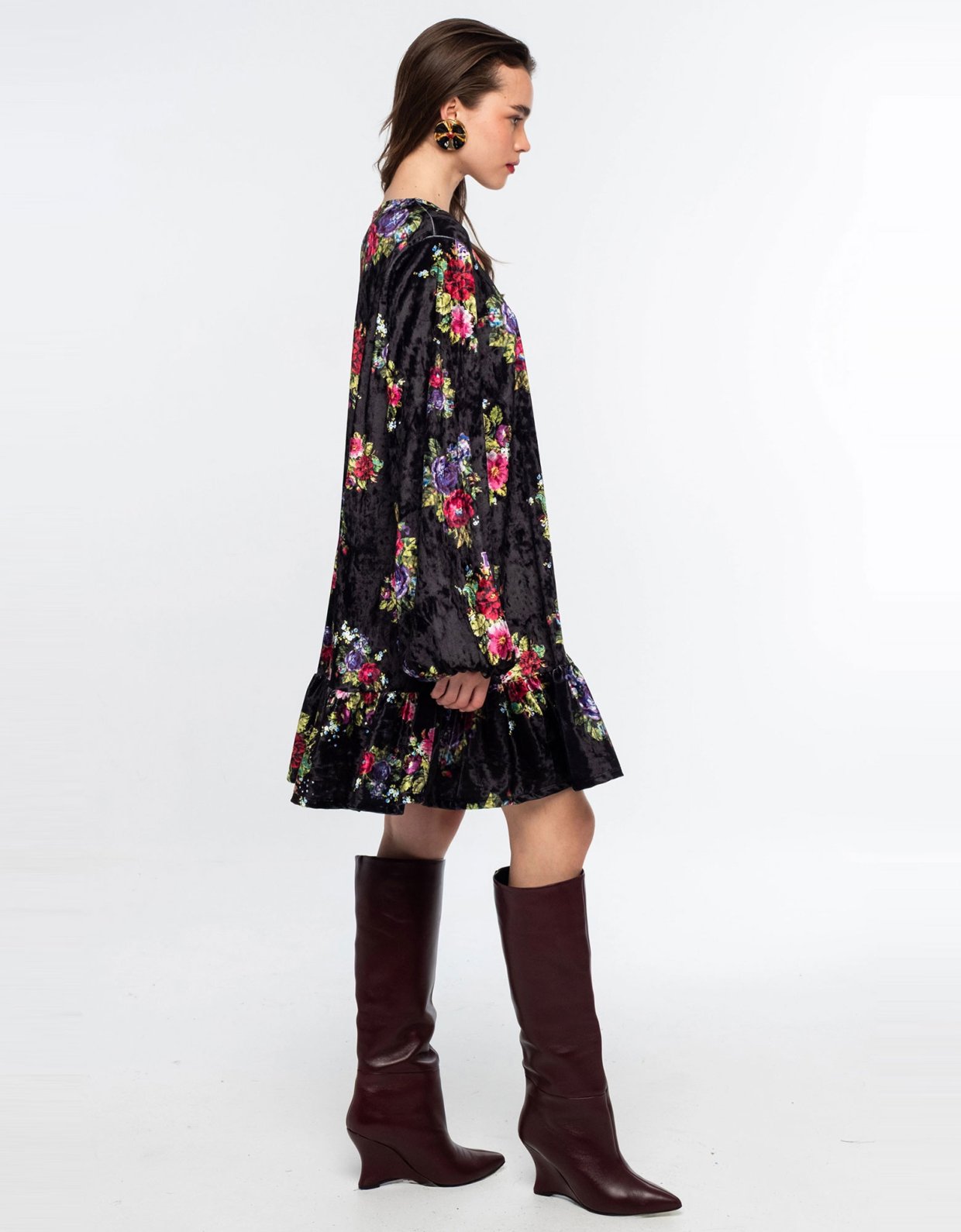 Peace and Chaos Bouquet dress velvet