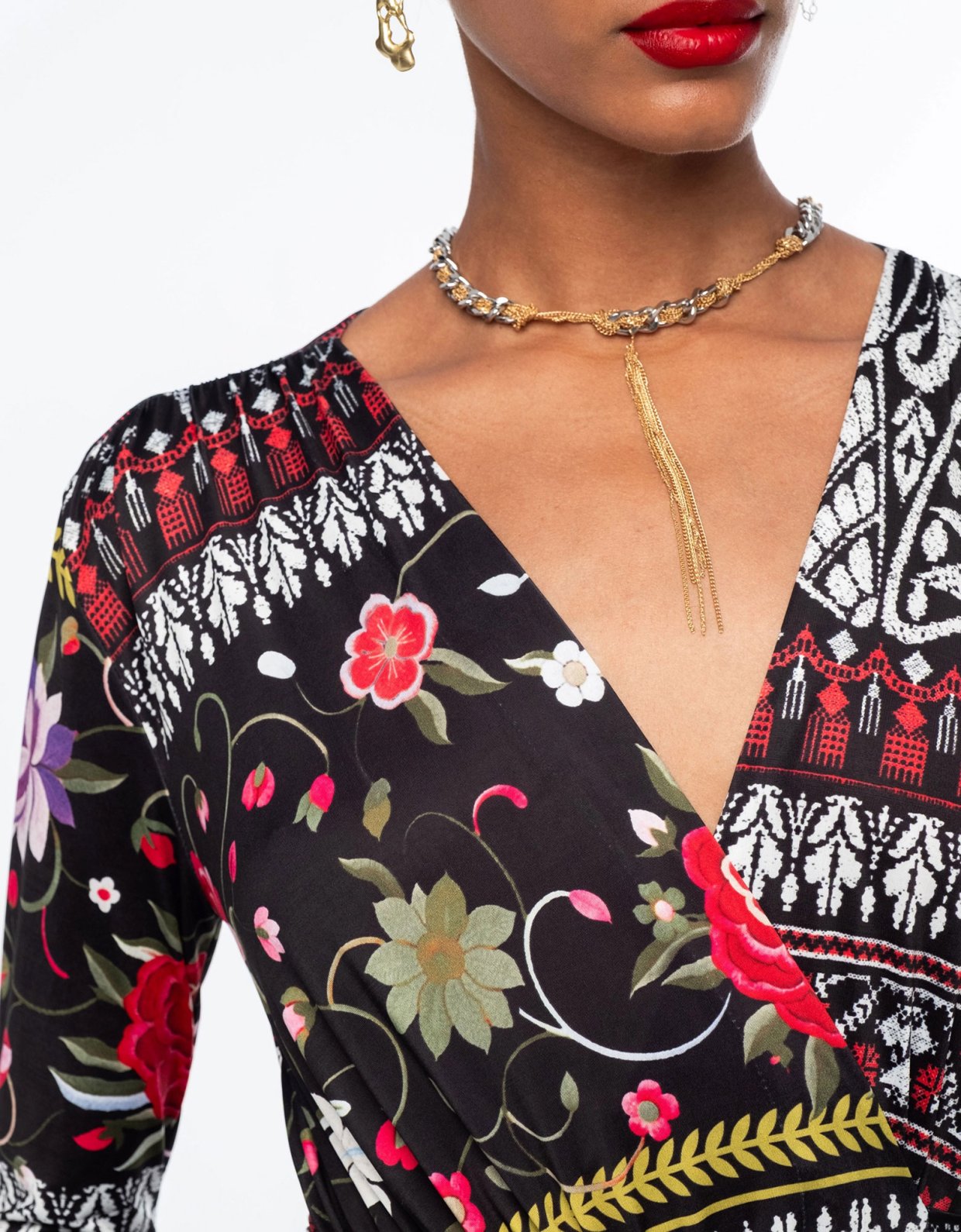 Peace and Chaos Flora wrap long dress