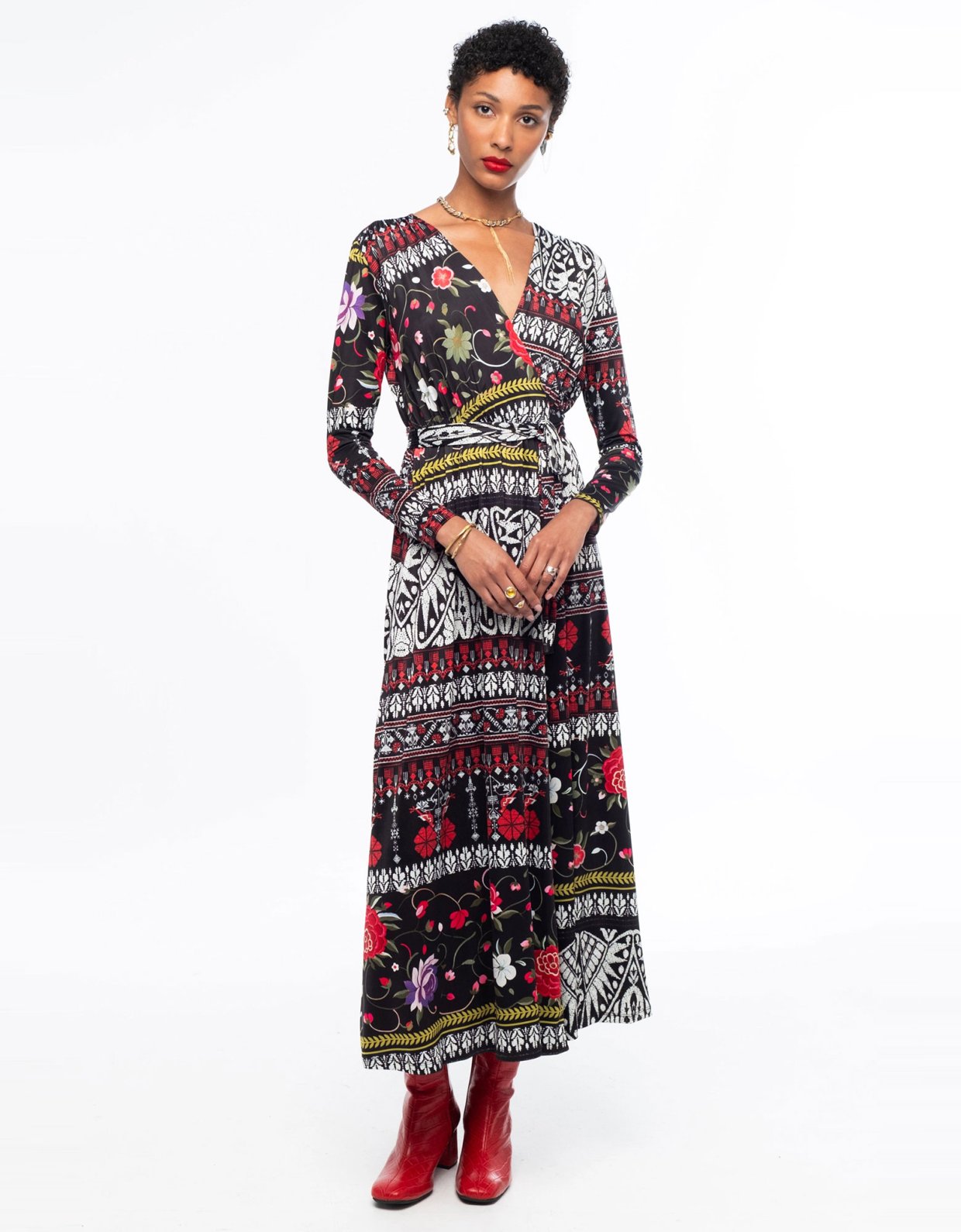 Peace and Chaos Flora wrap long dress