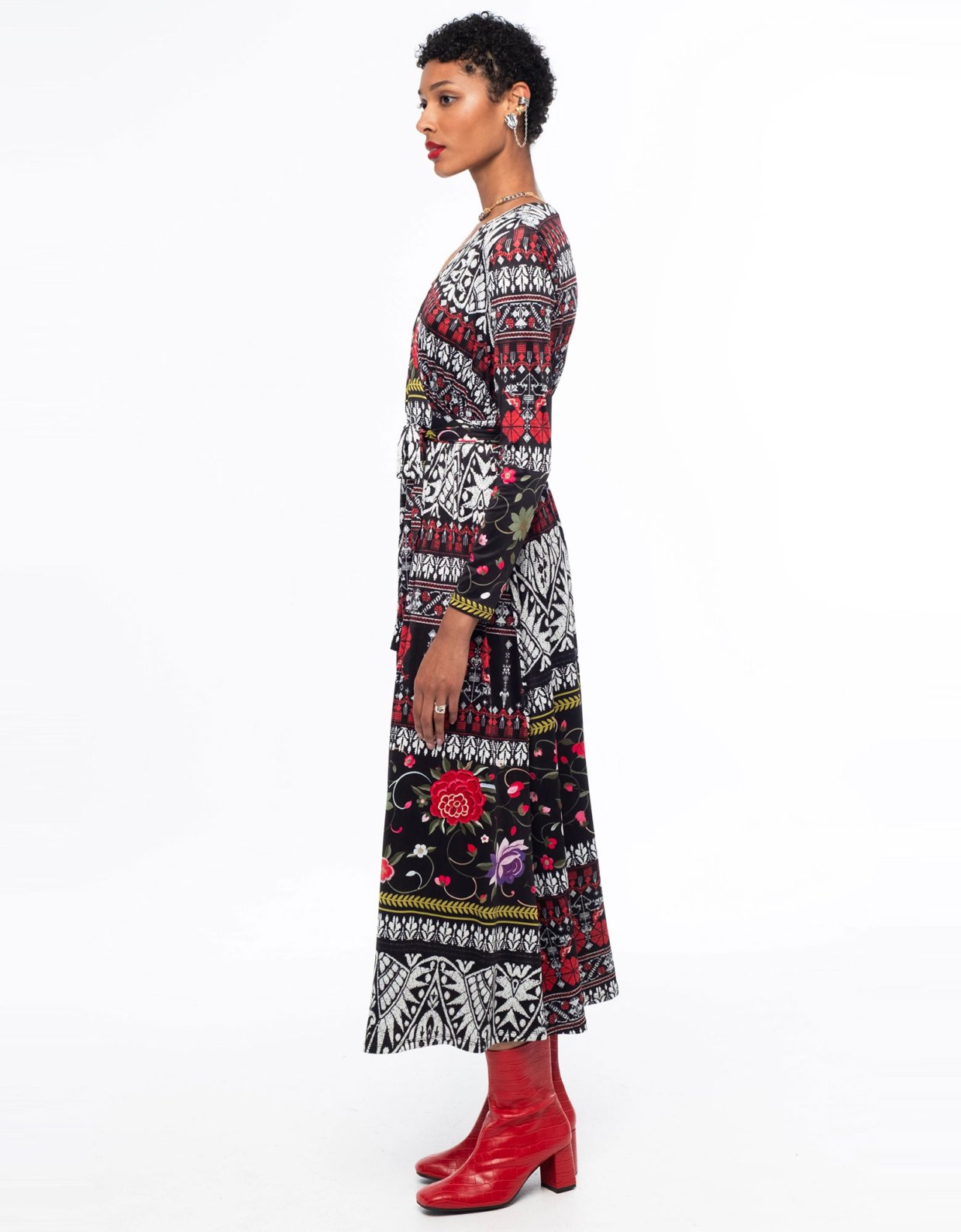 Peace and Chaos Flora wrap long dress