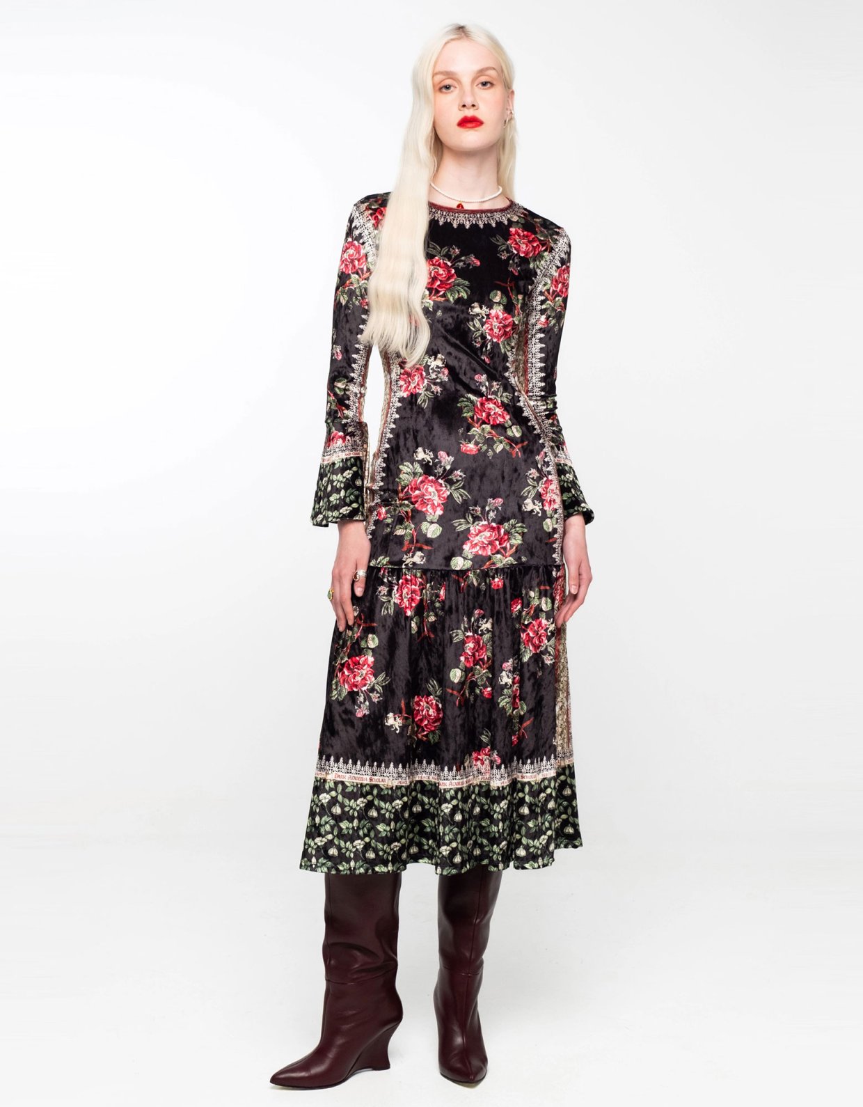 Peace and Chaos Imperial velvet long dress