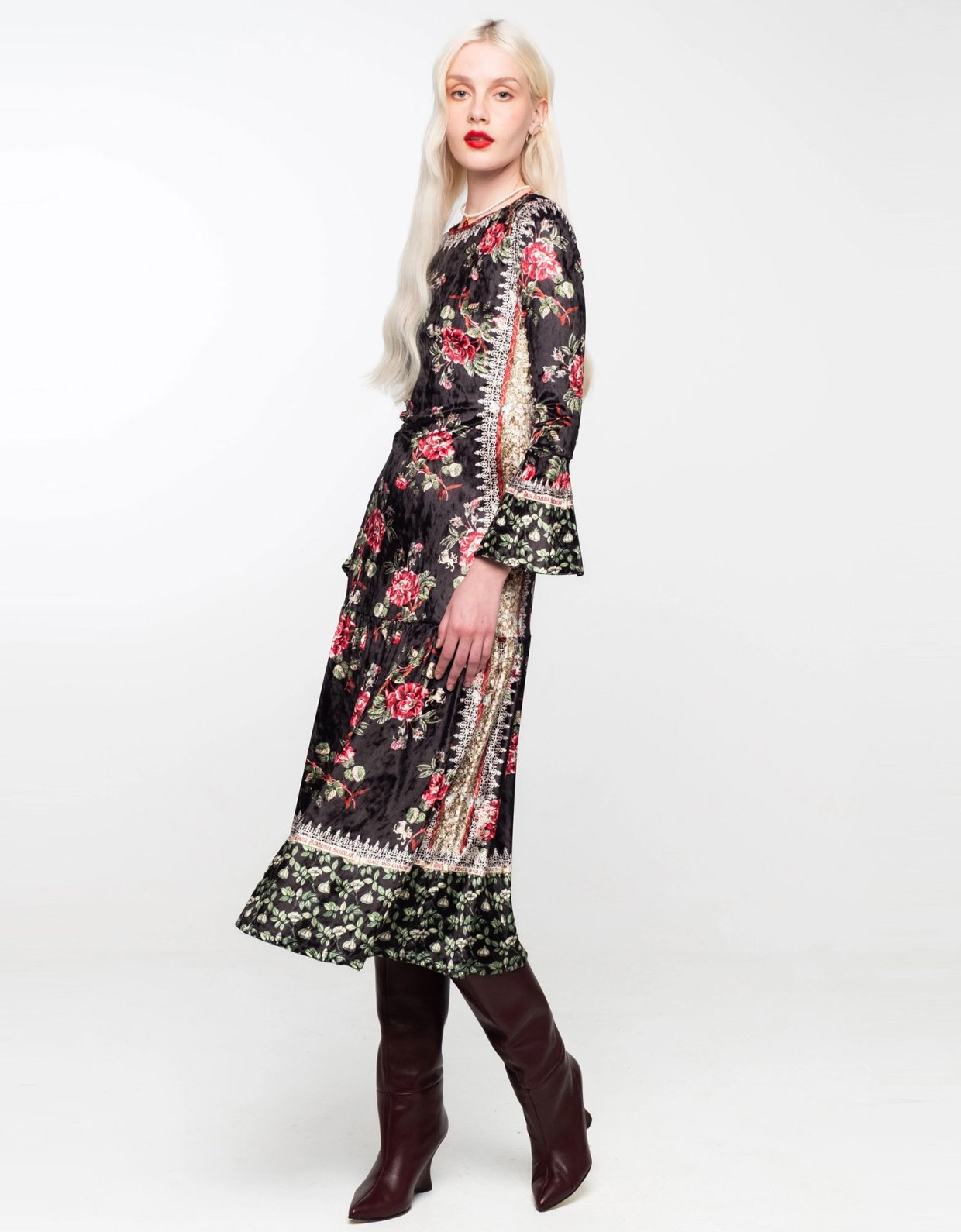 Peace and Chaos Imperial velvet long dress