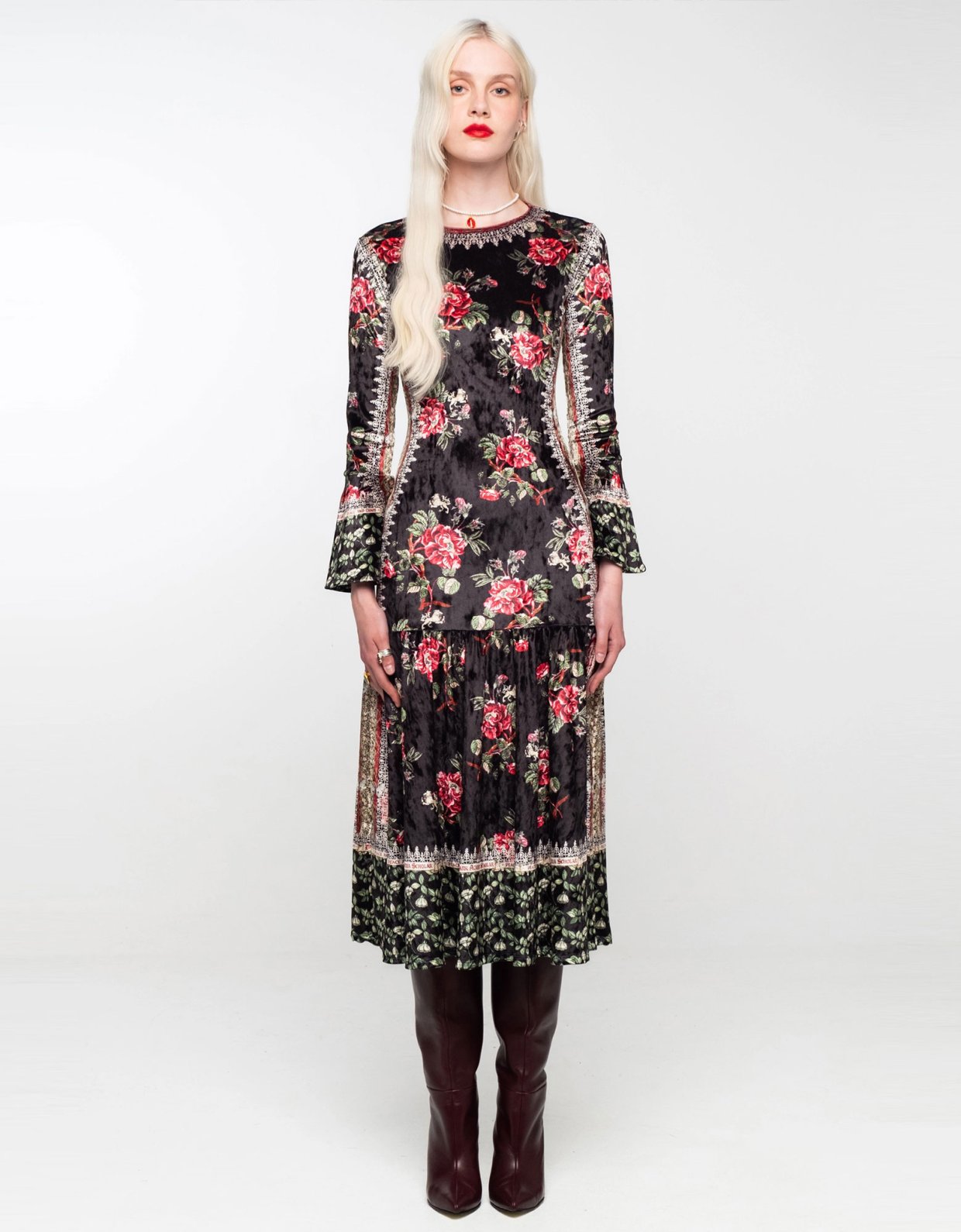 Peace and Chaos Imperial velvet long dress