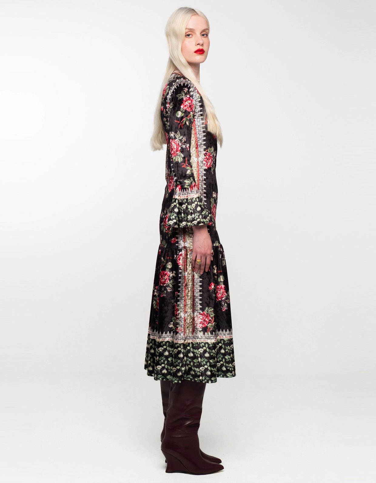 Peace and Chaos Imperial velvet long dress