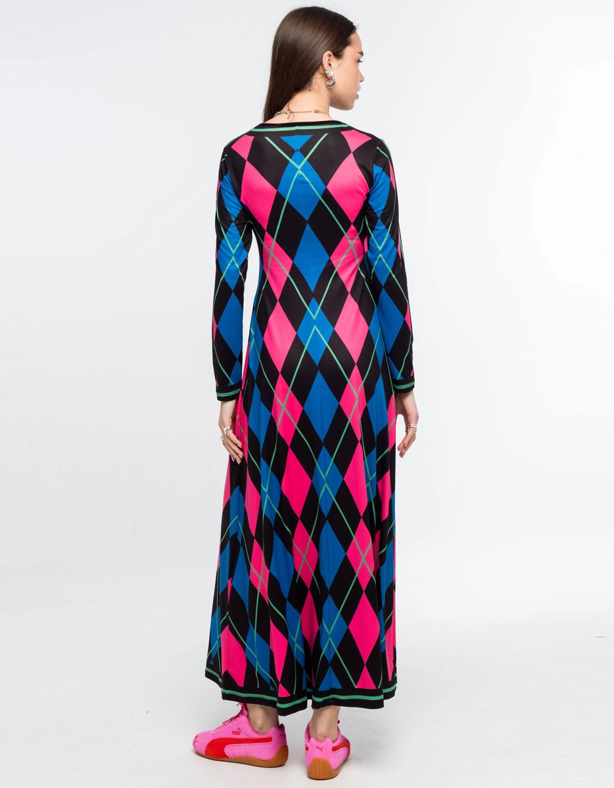 Peace and Chaos Argyle long dress