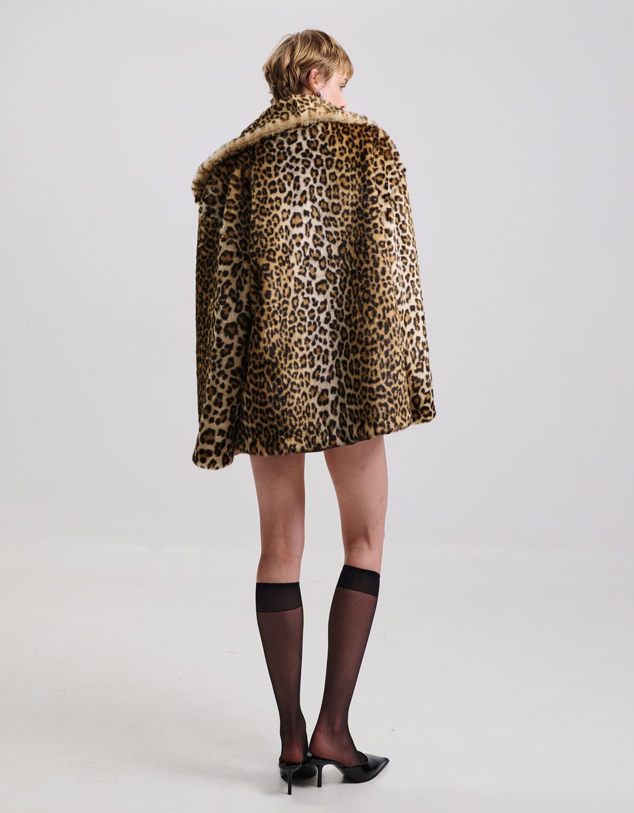 Combos Knitwear Faux fur leopard