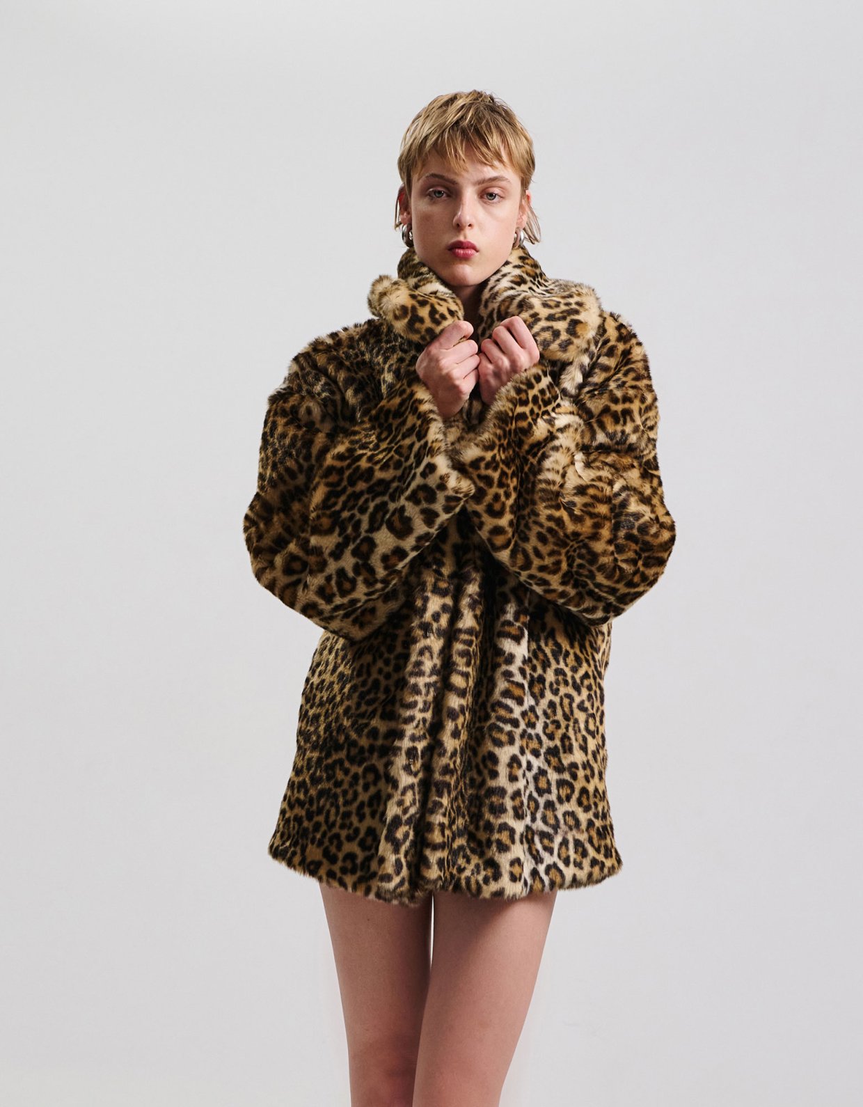 Combos Knitwear Faux fur leopard