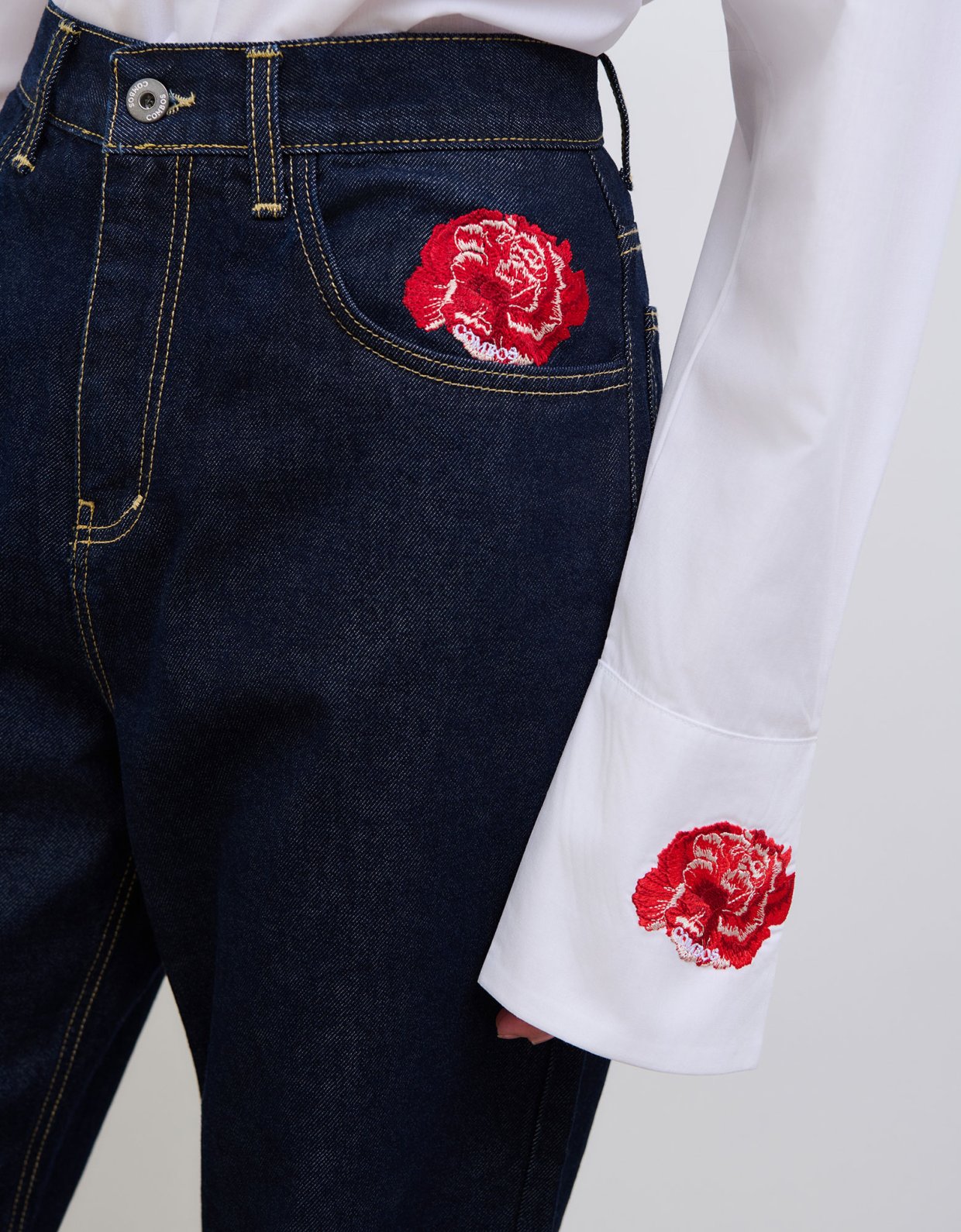 Combos Knitwear Bloom shirt white