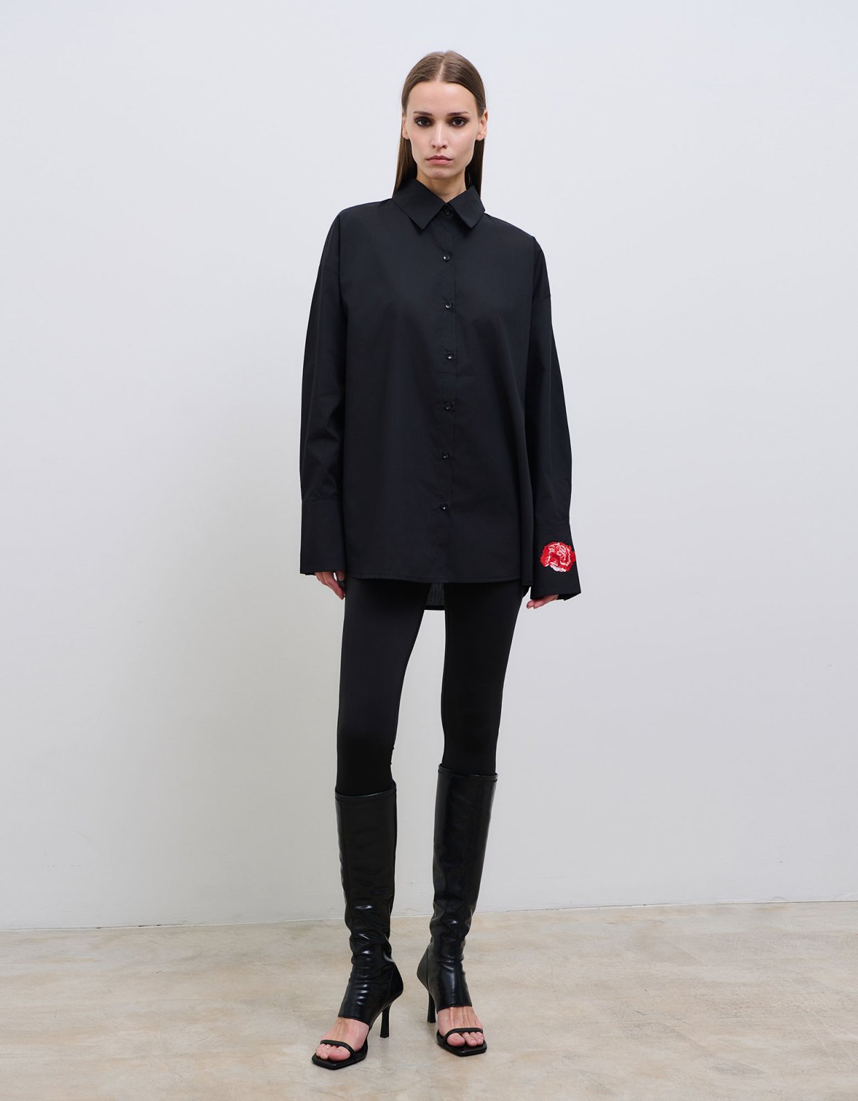 Combos Knitwear Bloom shirt black