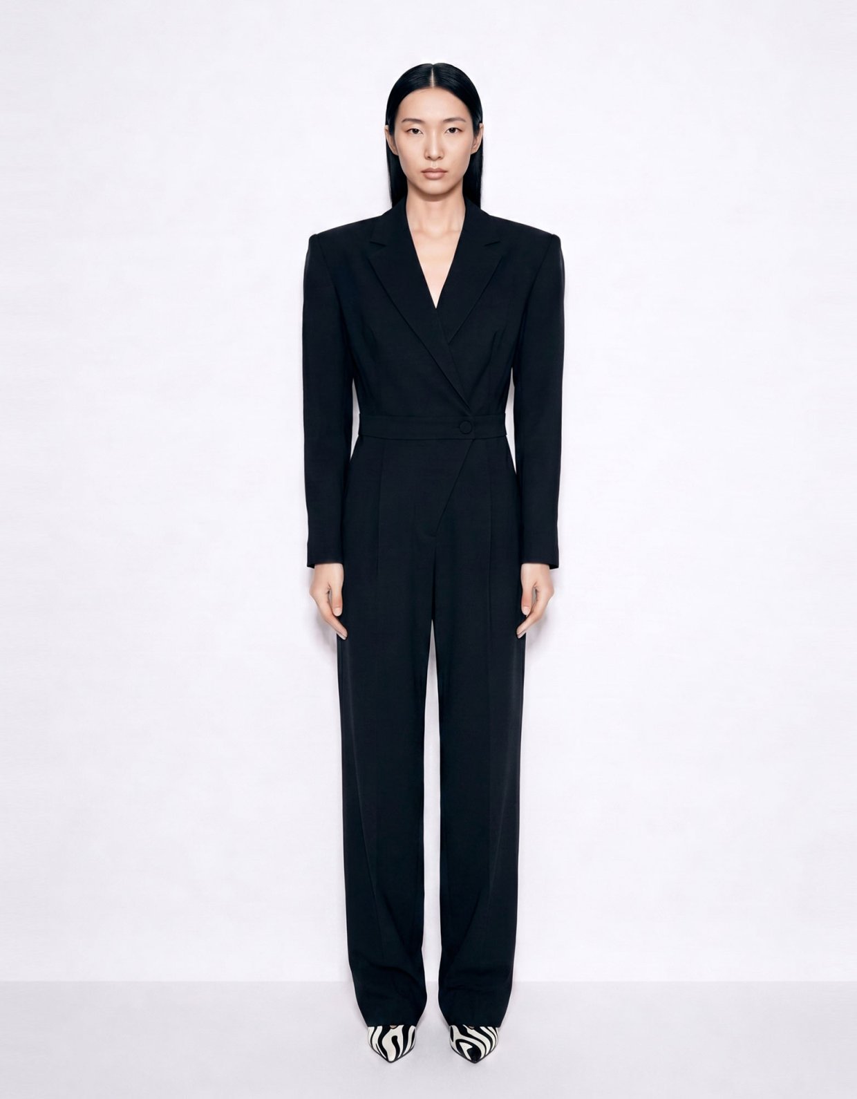 Mallory the label Winter bloom black jumpsuit