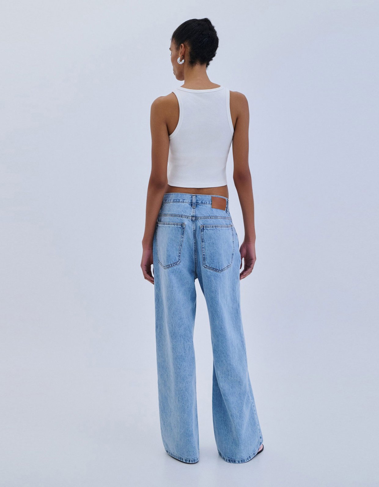 Combos Knitwear Wide leg denim trouser light blue