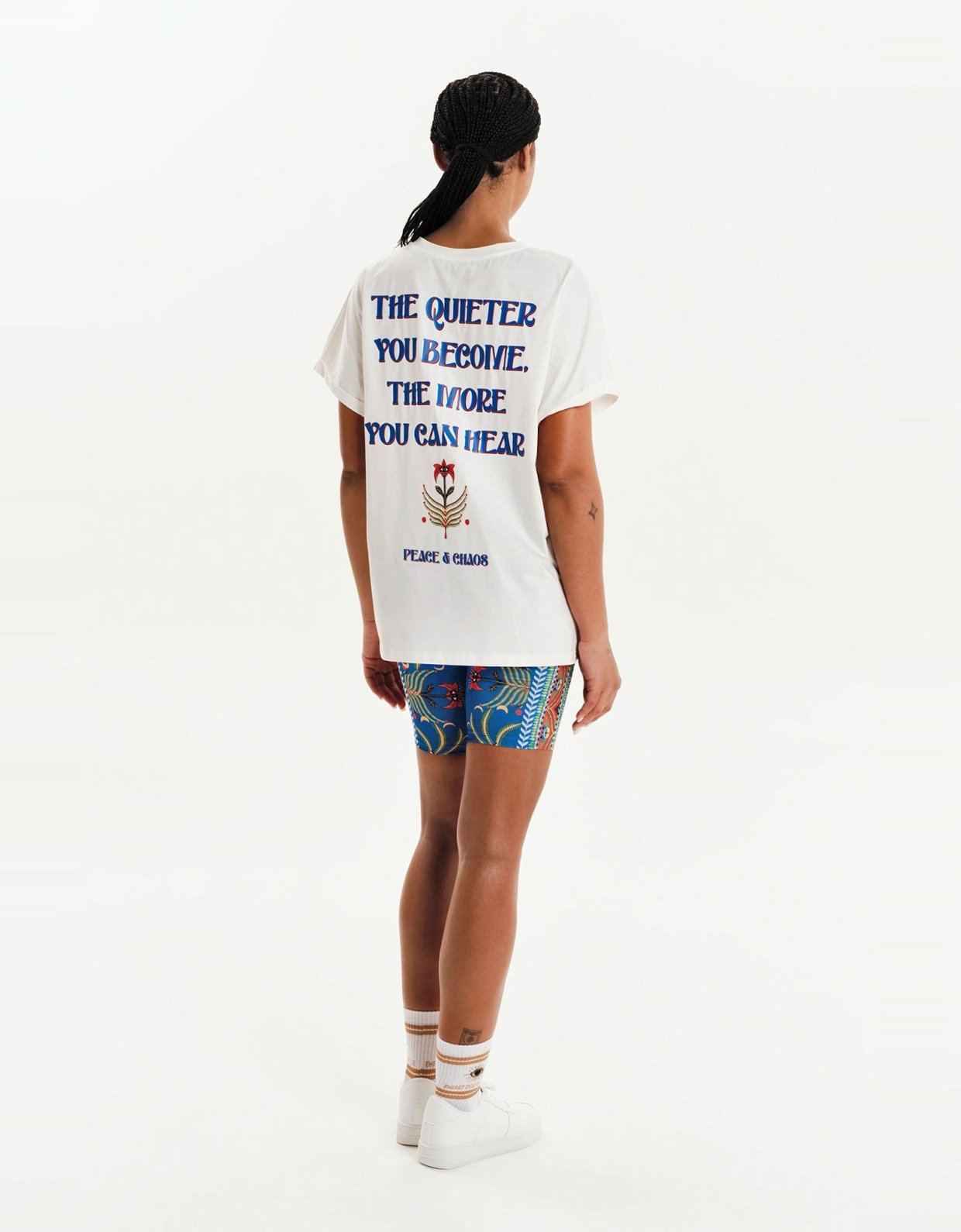 Peace and Chaos Serenity loose art t-shirt white