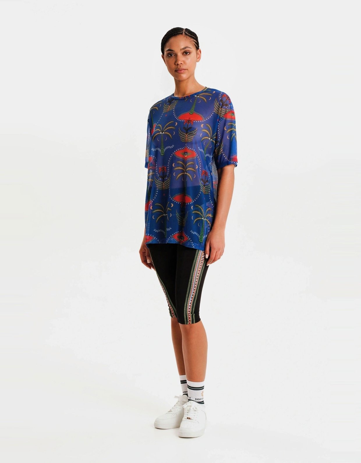 Peace and Chaos Alignment loose-art mesh t-shirt