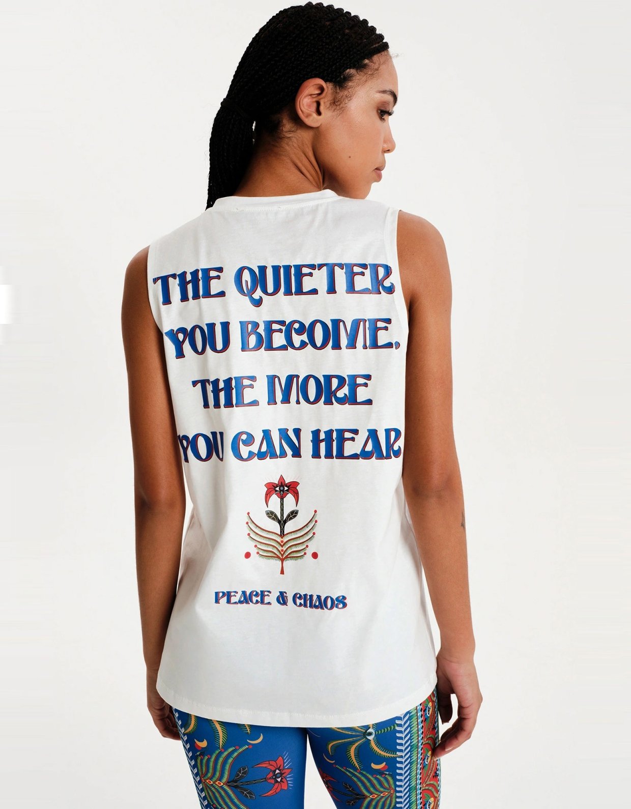 Peace and Chaos Serenity tank top white