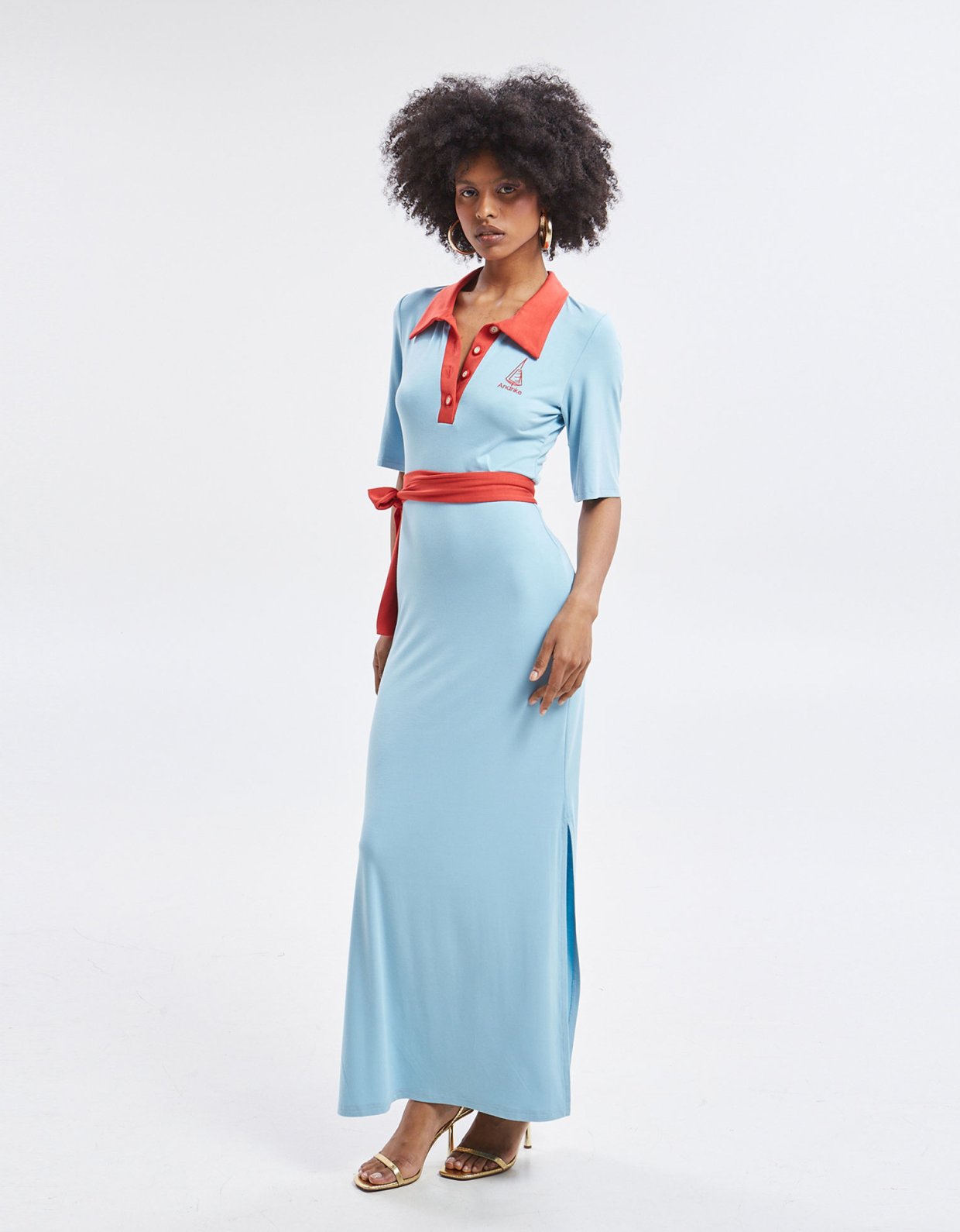 Ananke Clothing Yara polo dress ciel