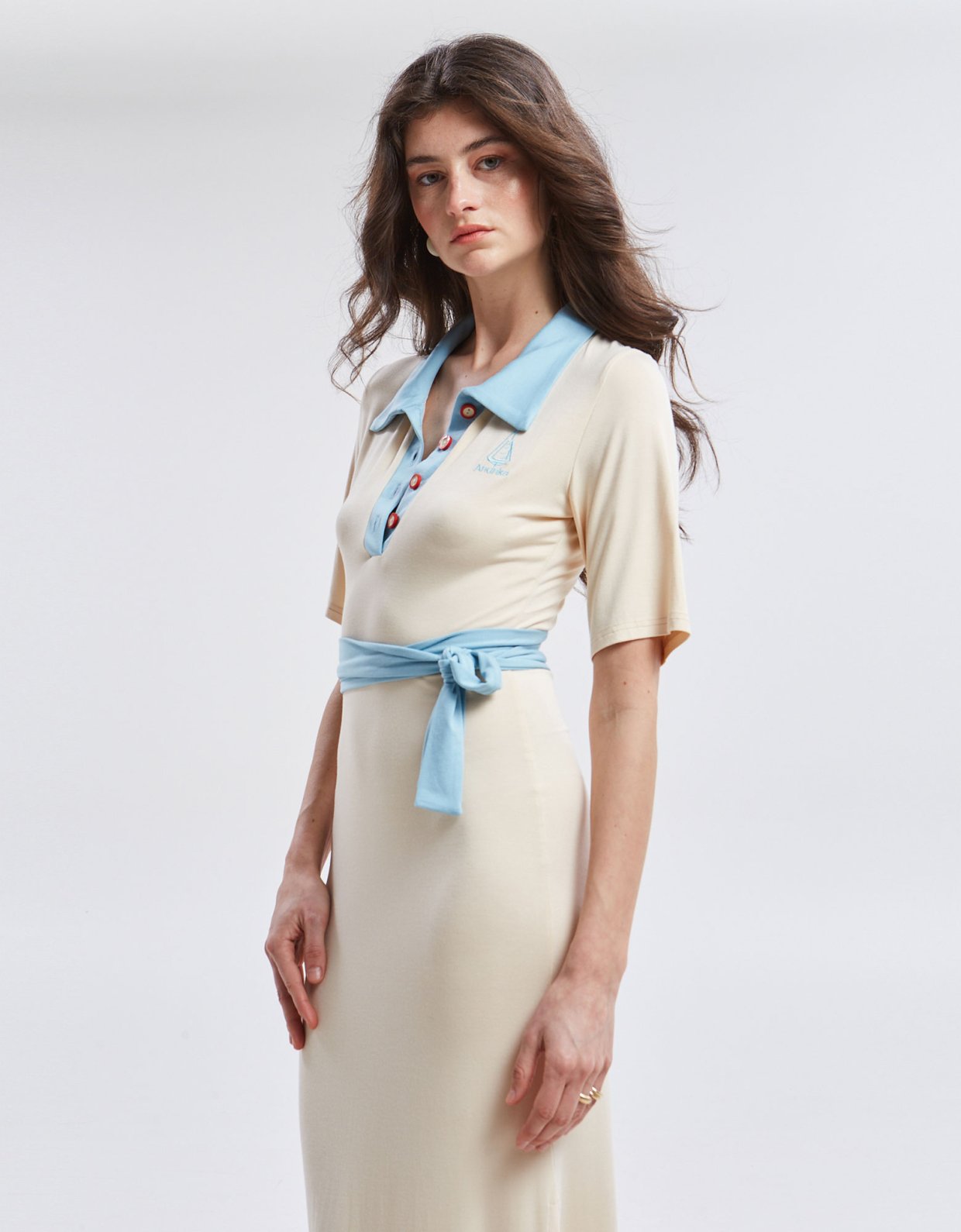 Ananke Clothing Yara polo dress ecru