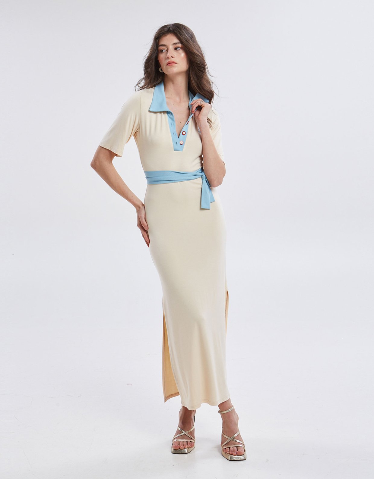 Ananke Clothing Yara polo dress ecru