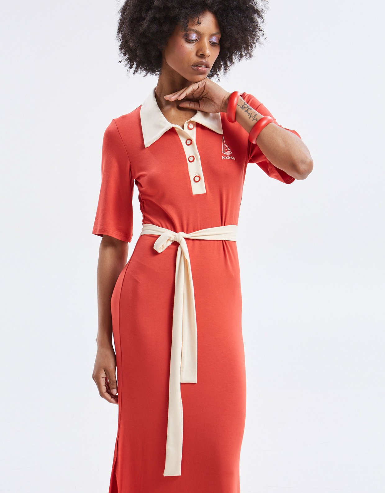 Ananke Clothing Yara polo dress red