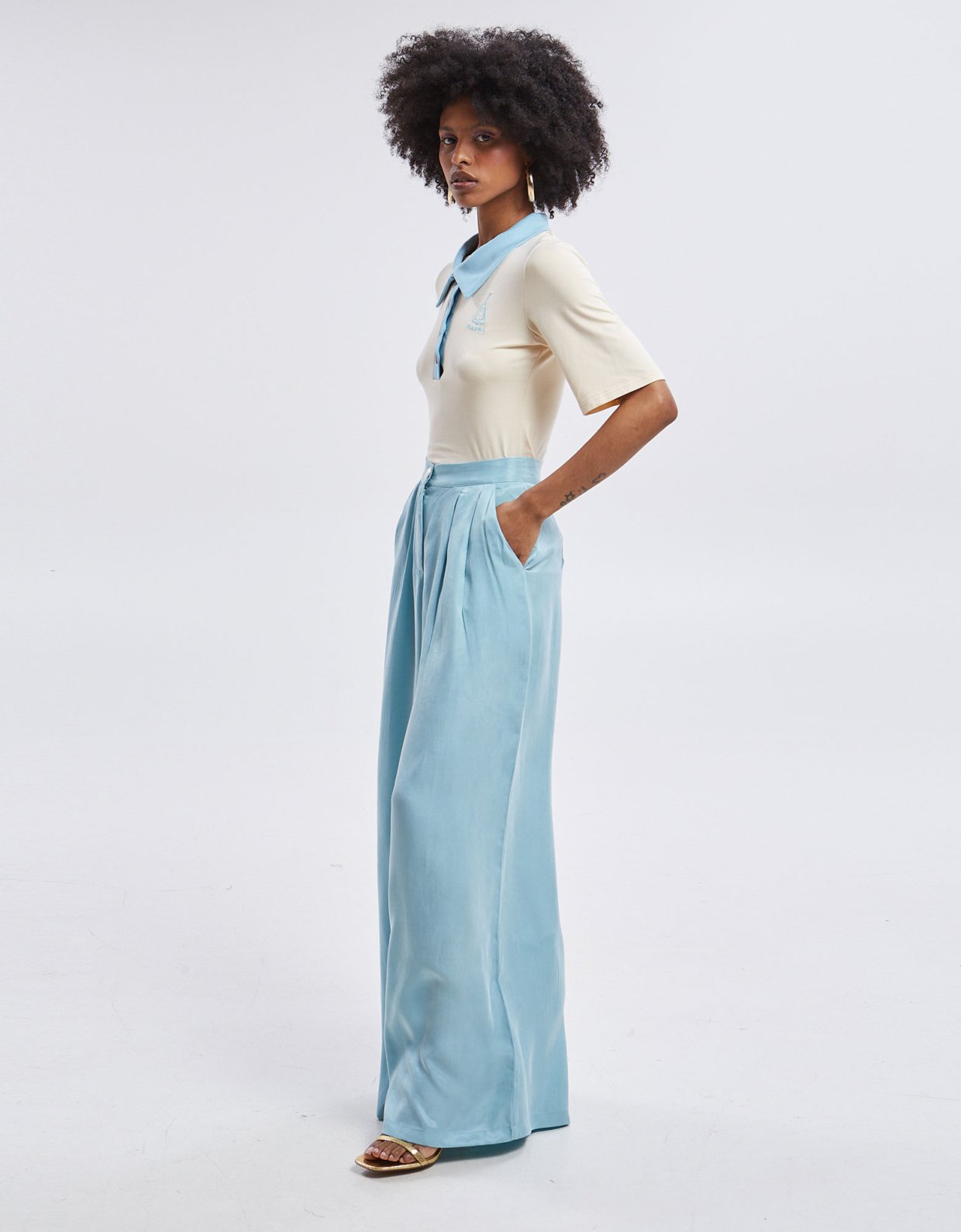 Ananke Clothing Yara polo top ecru