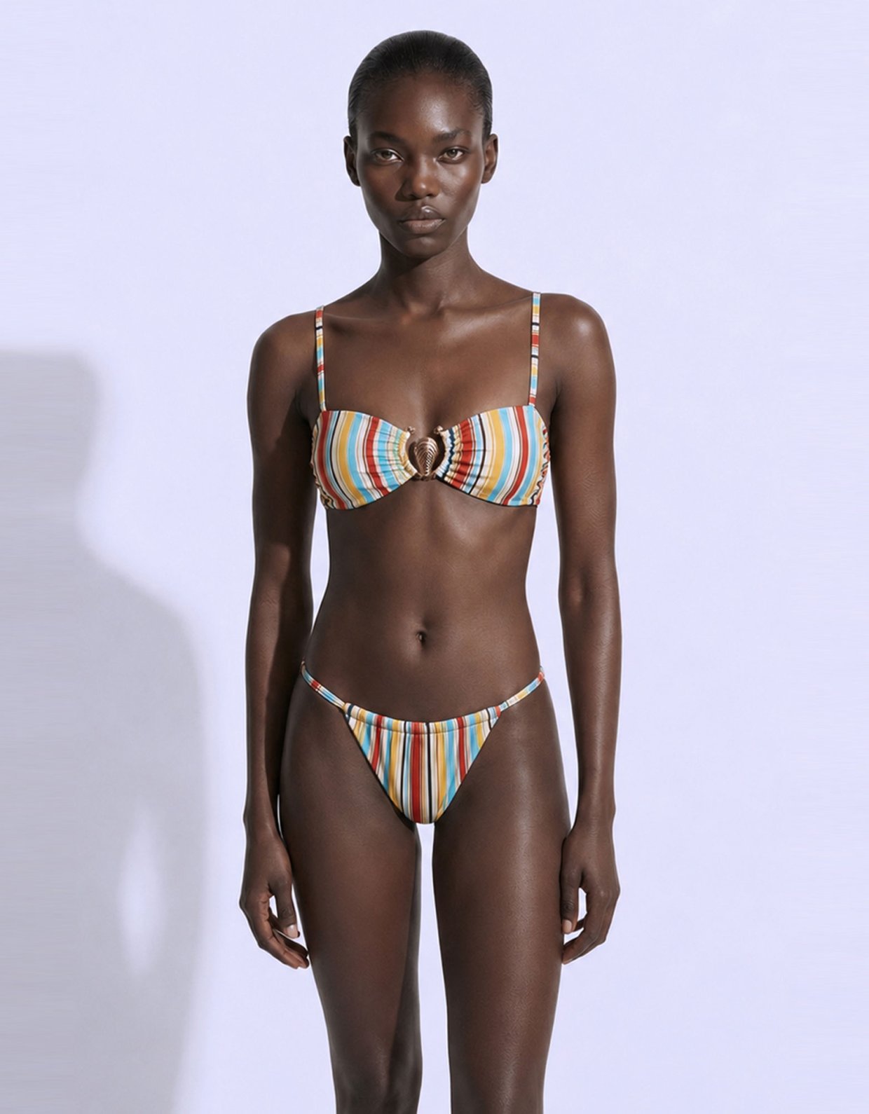 Mallory the label Zanzibar striped bikini