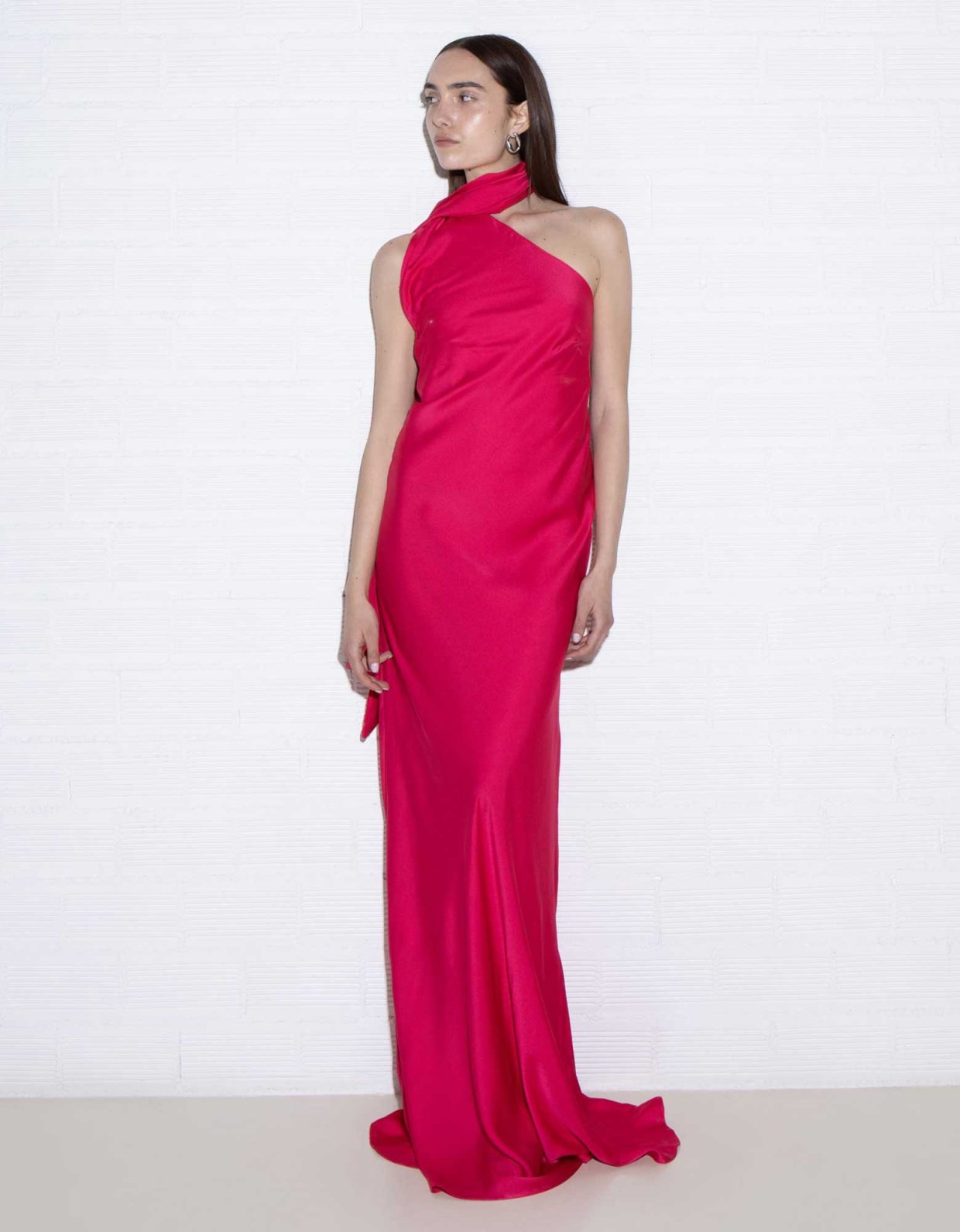 Studio 83 Maggie maxi satin dress fuchsia