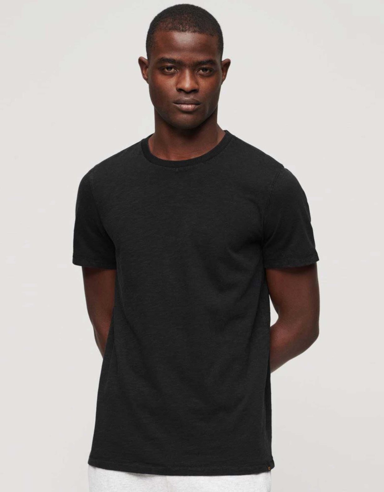 Superdry Vintage neck slub ss t-shirt black