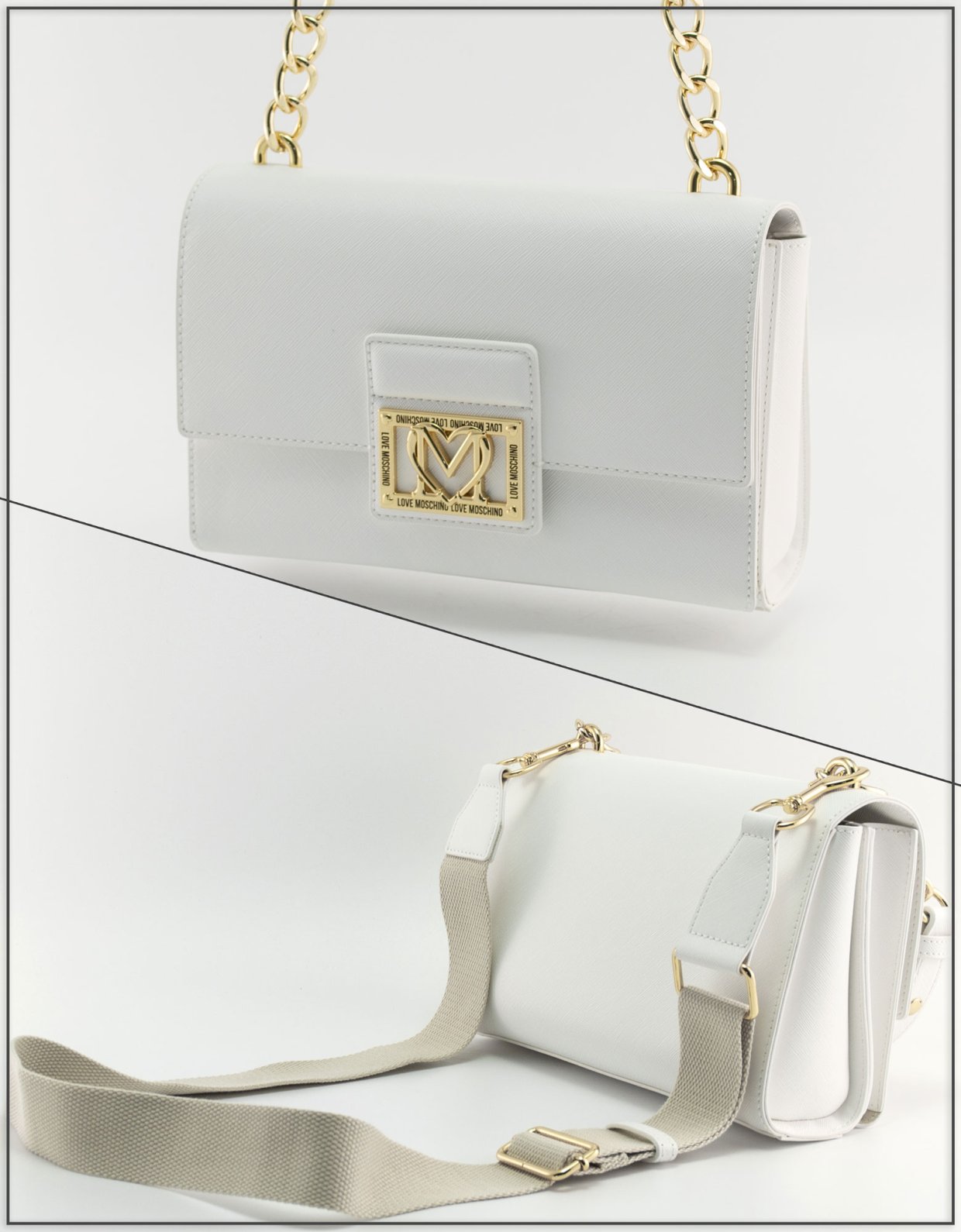 Love Moschino Casual chic shoulder bag white