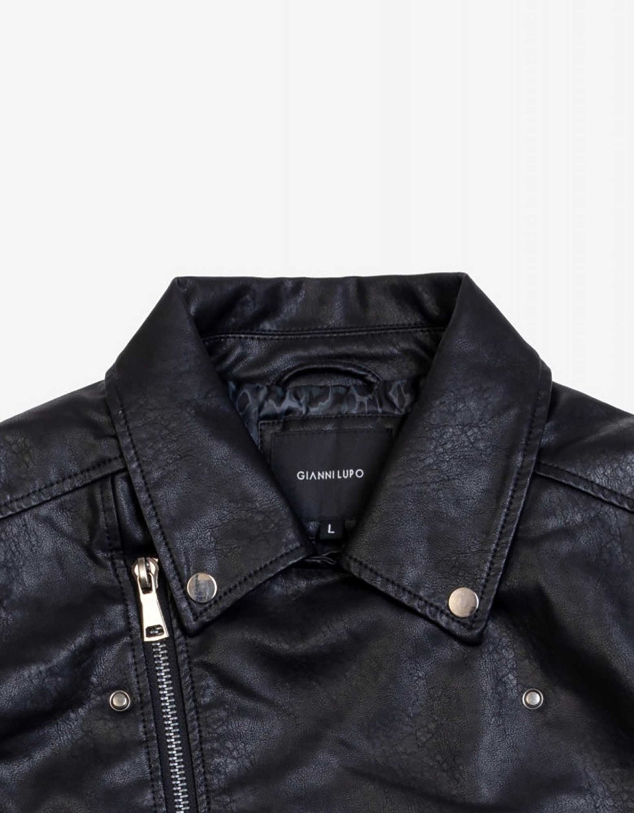 Gianni Lupo Faux leather jacket black