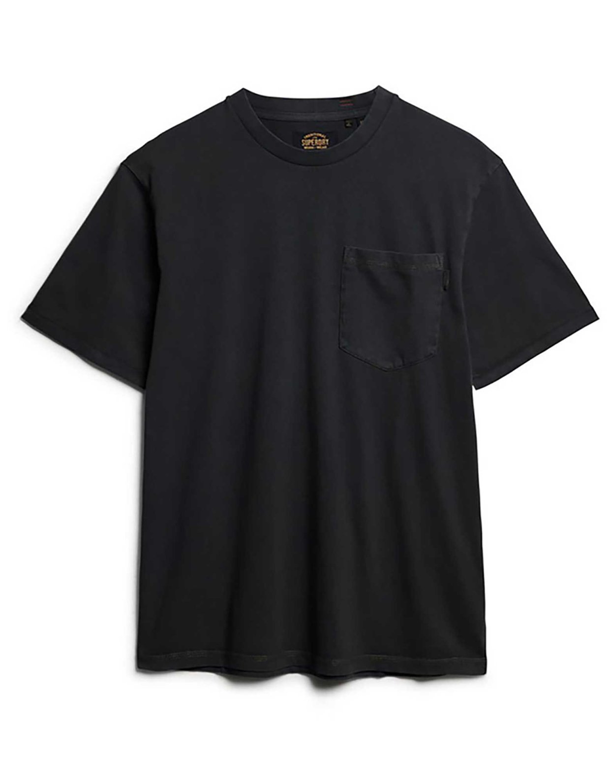 Superdry Contrast stitch pocket shirt washed black