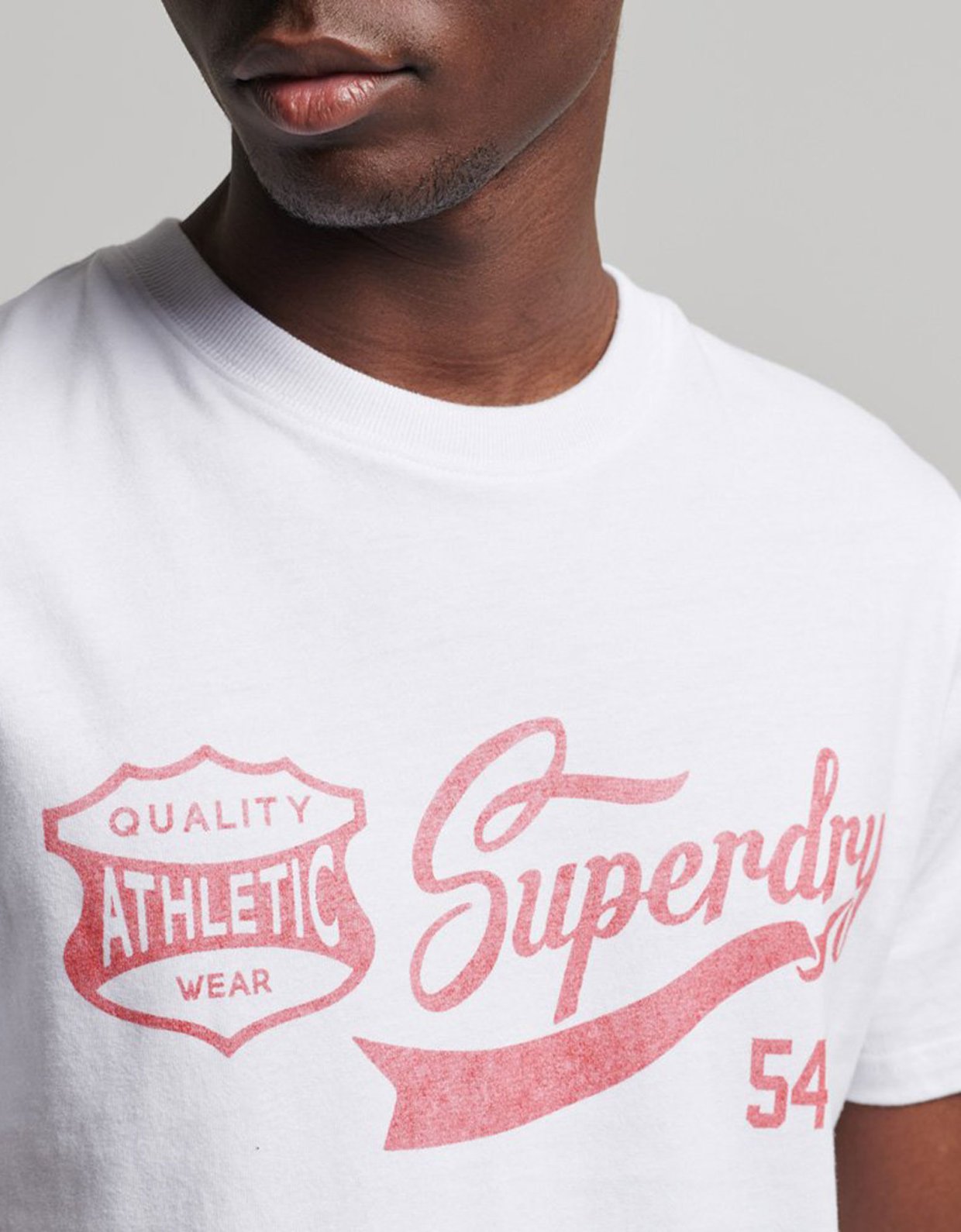 Superdry Vintage script style collegiate tee brilliant white