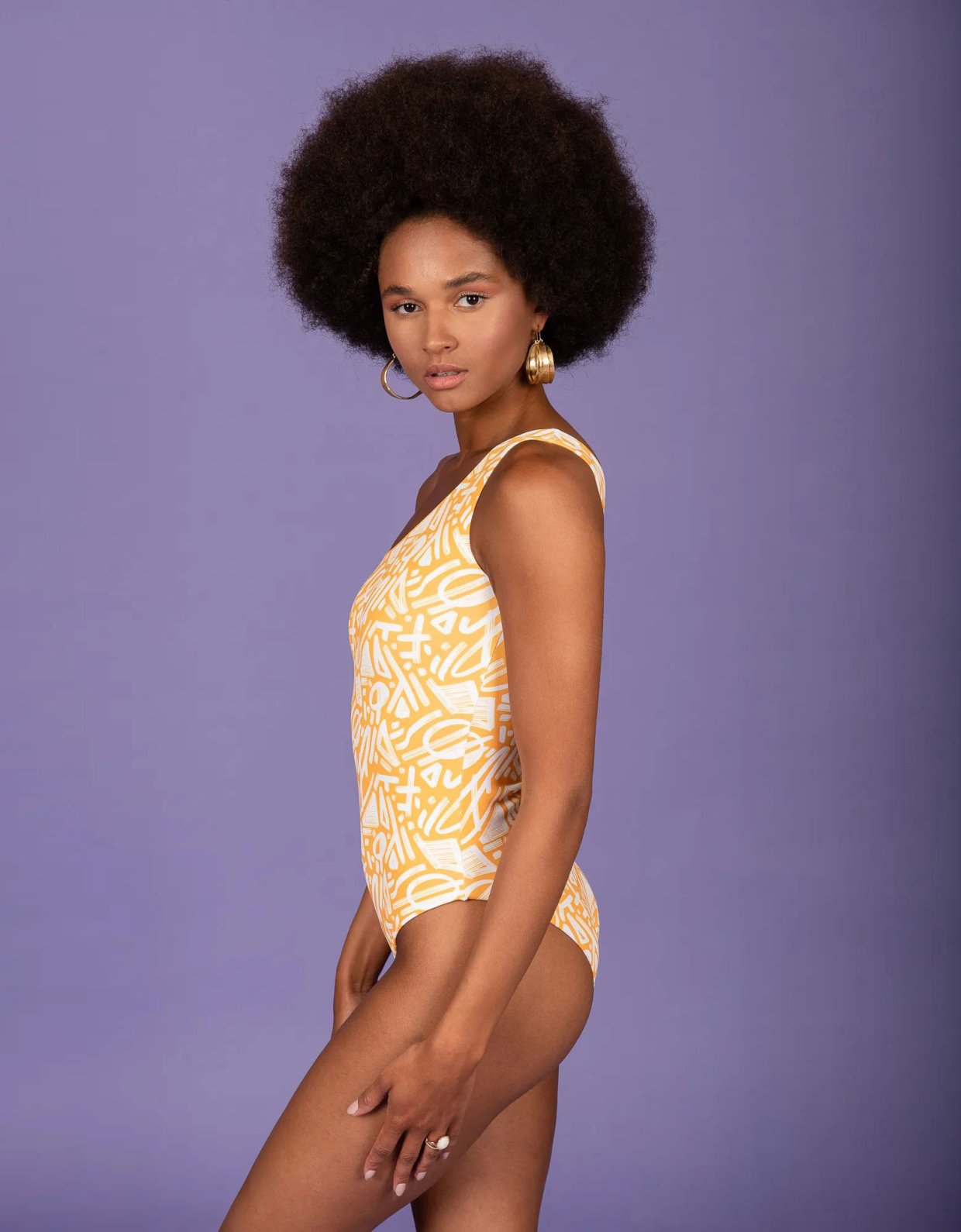 Chaton Belair swimsuit lines yellow