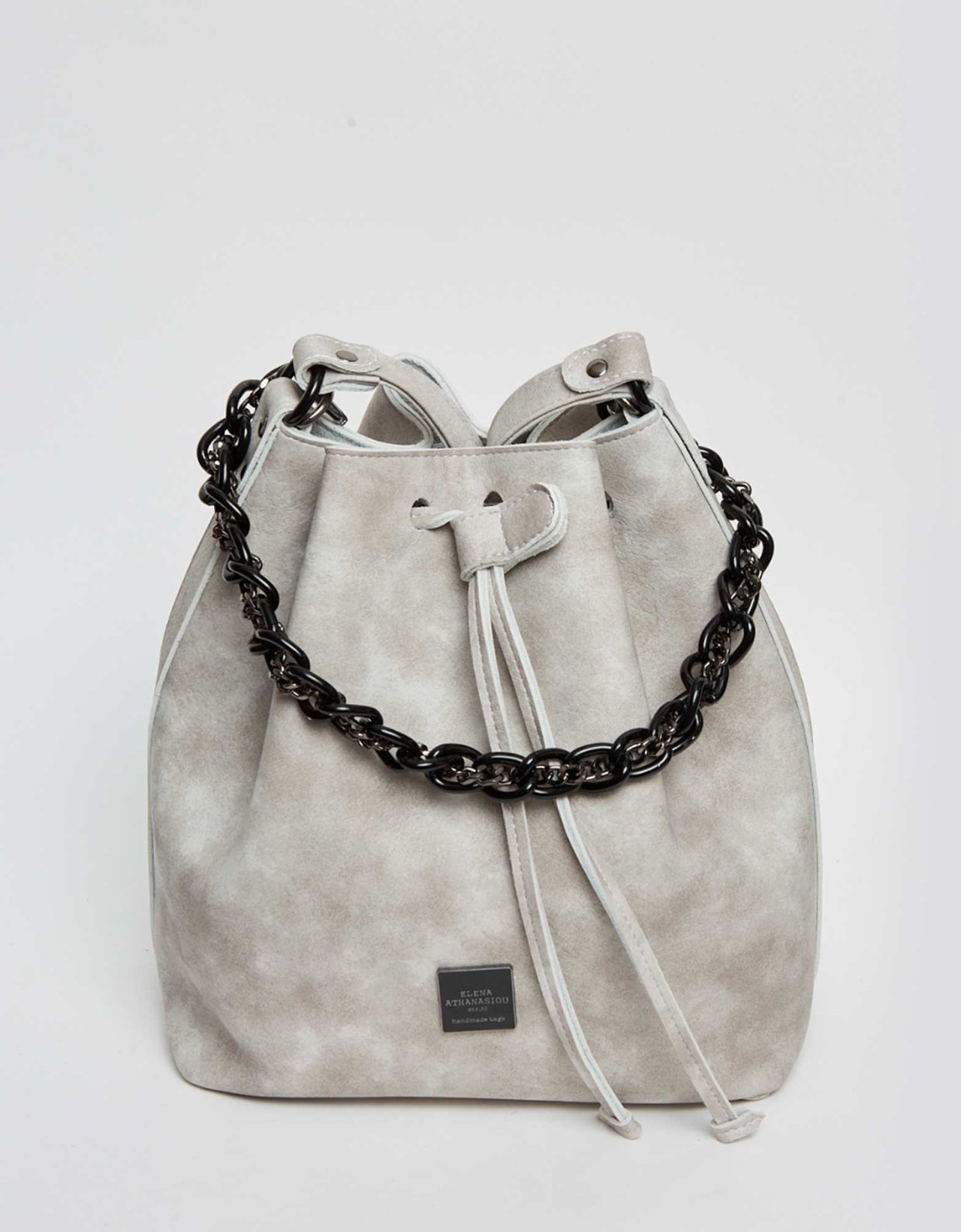 Elena Athanasiou Retro chain pouch bag  grey