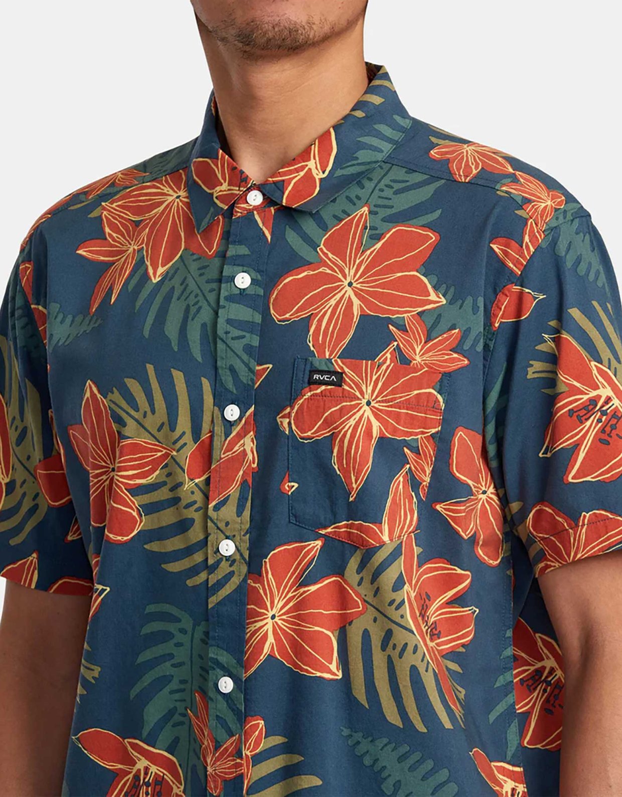 Rvca Wild hibiscus floral shirt