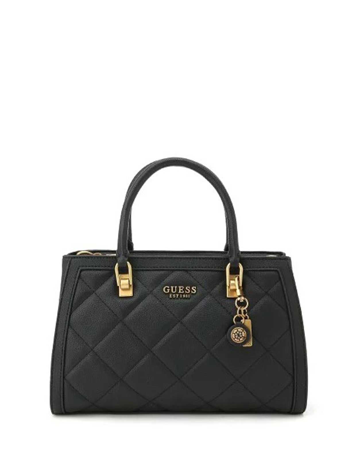 Guess Abey girlfriend satchel quilted bag black
