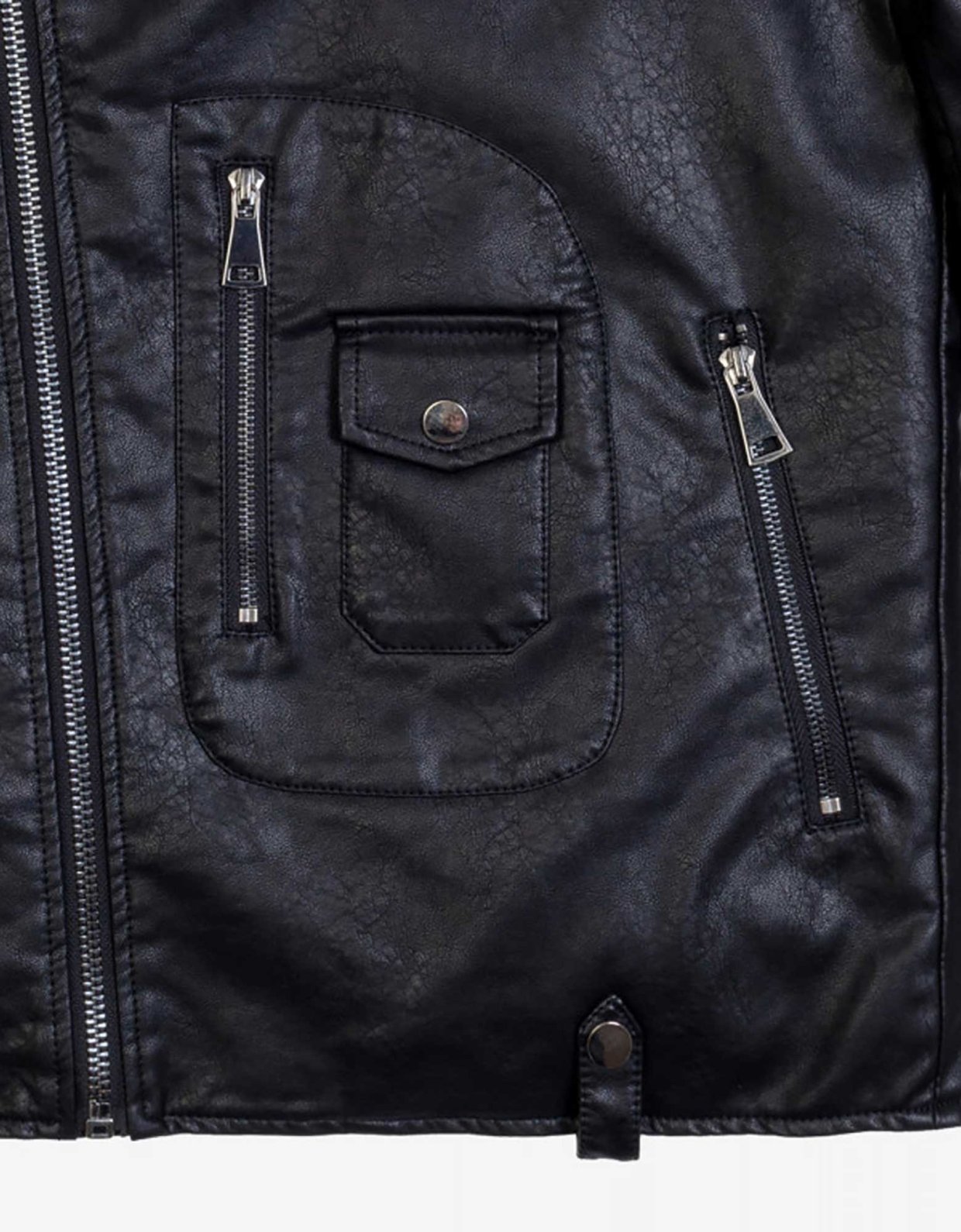 Gianni Lupo Faux leather jacket black